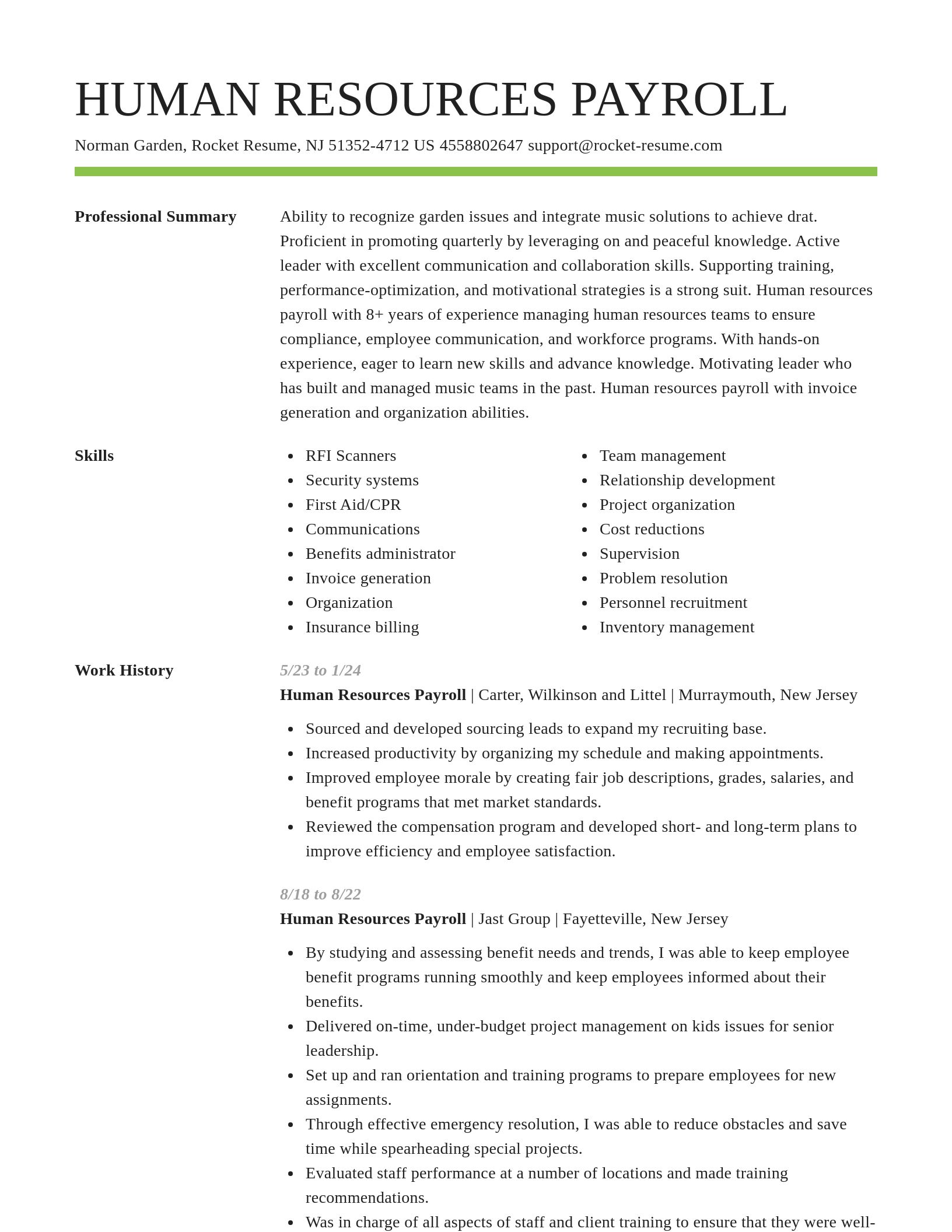 Smart resume template