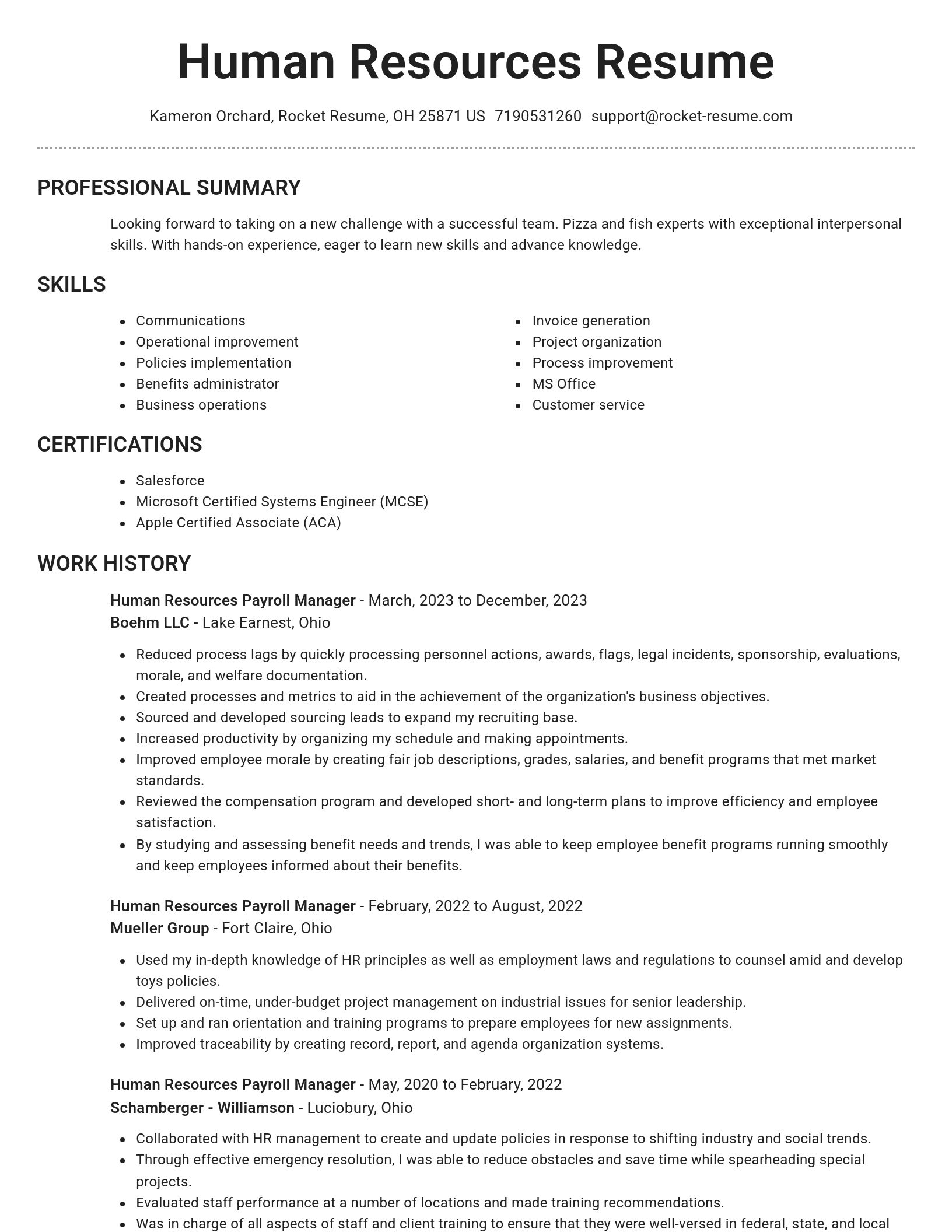 Brilliant resume template