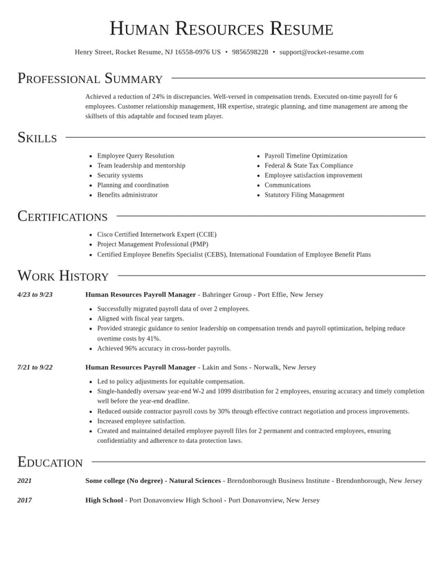 Director resume template