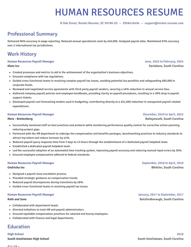Novel resume template