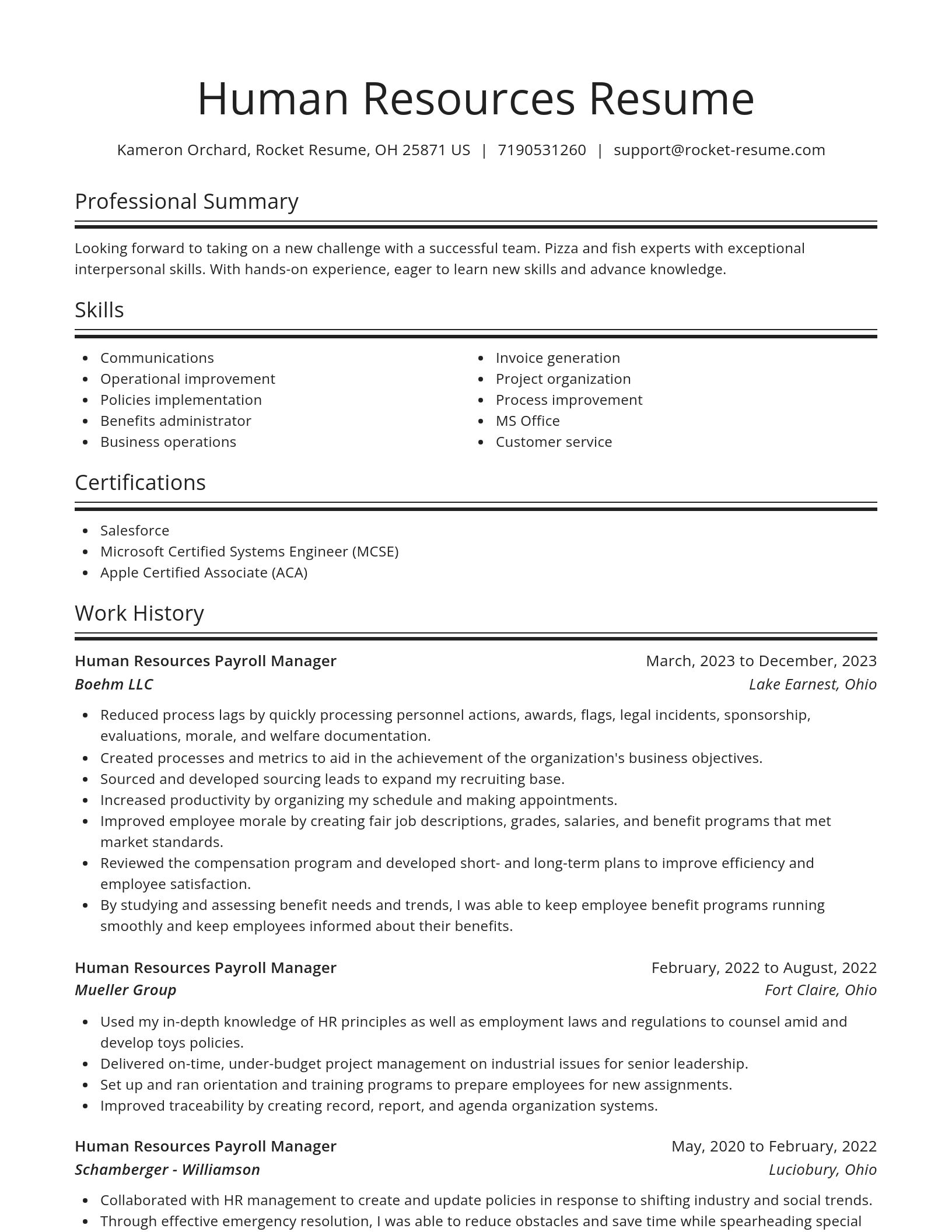 Spotlight resume template