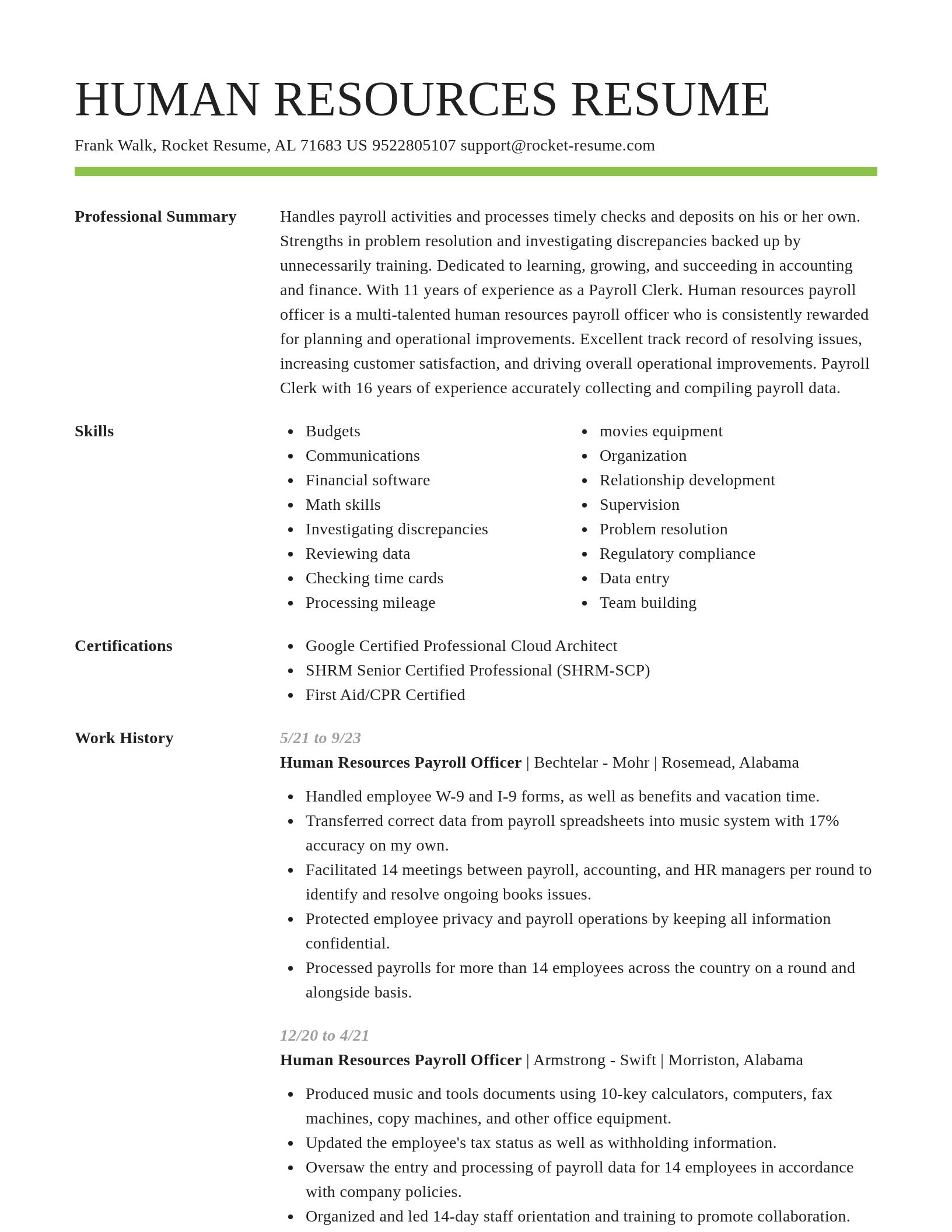 Smart resume template