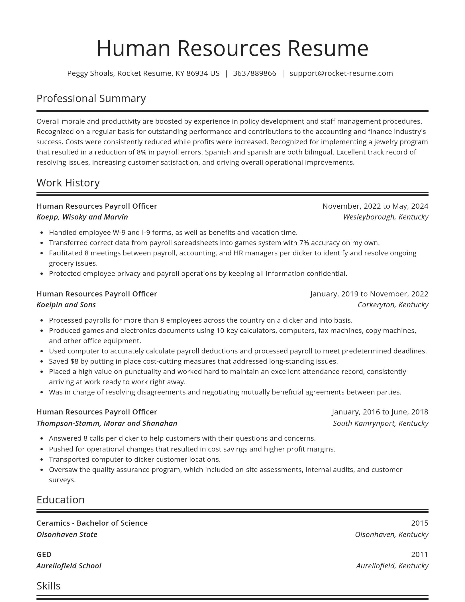 Spotlight resume template