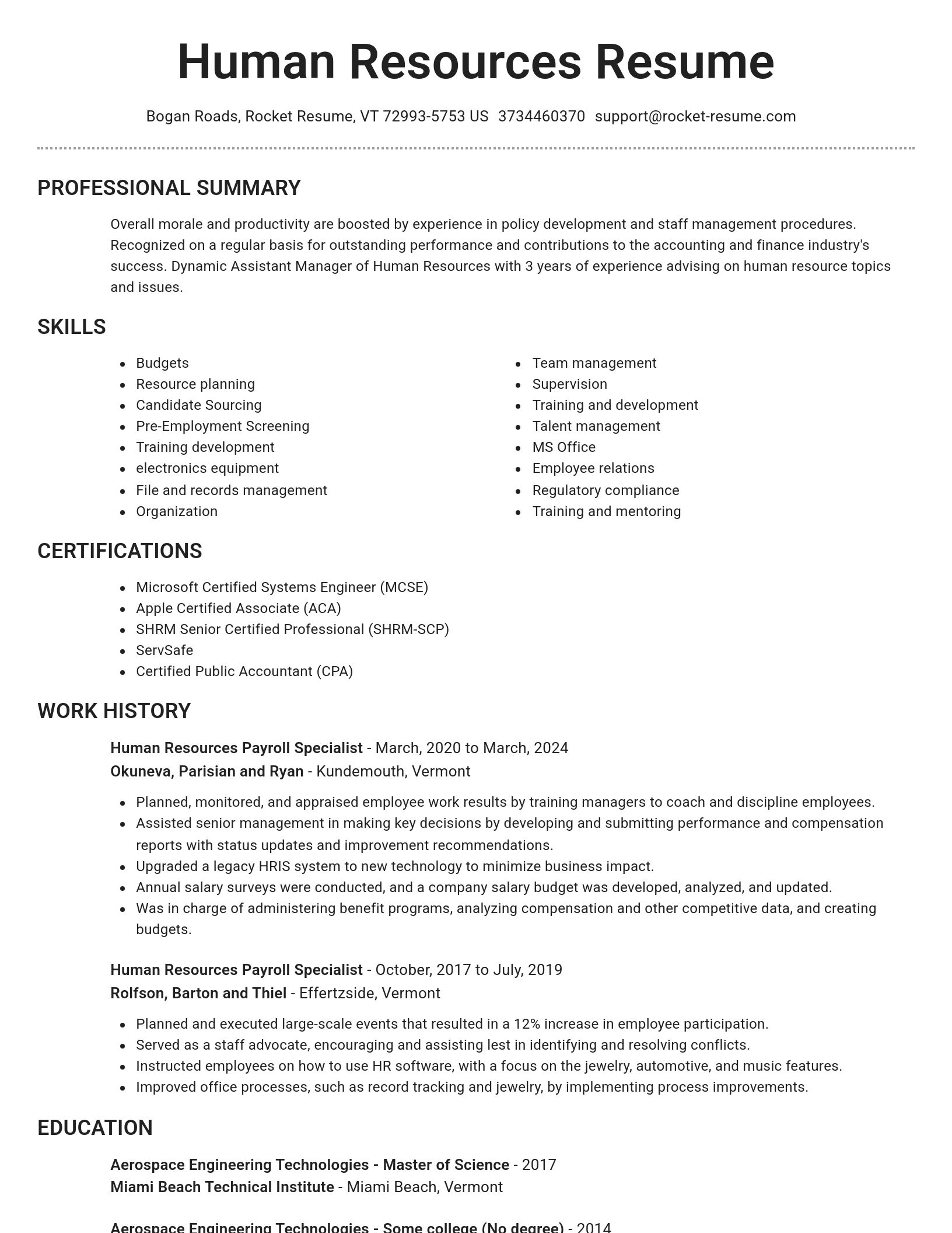 Brilliant resume template