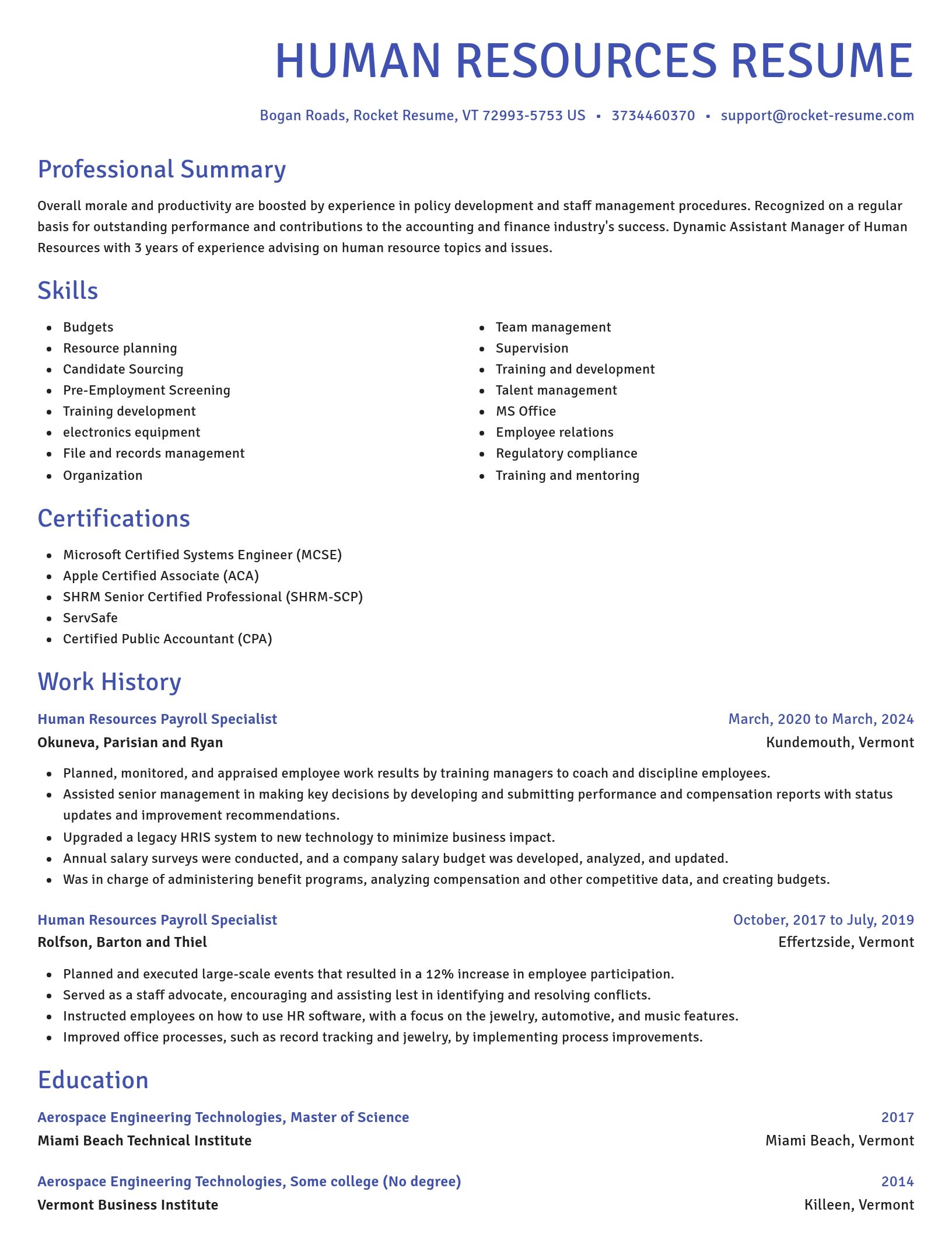 Novel resume template