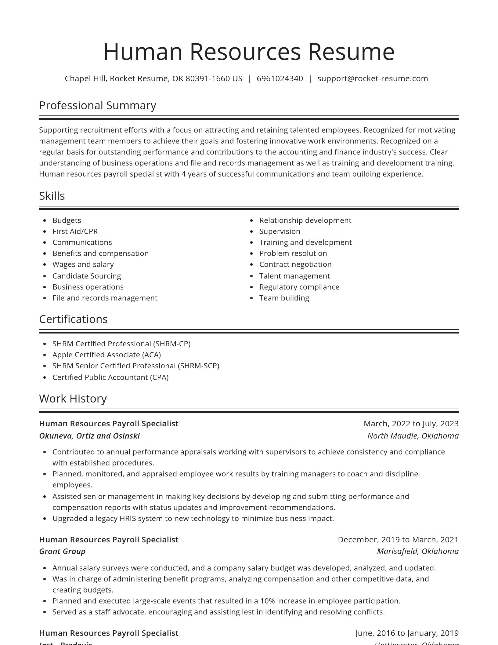 Spotlight resume template
