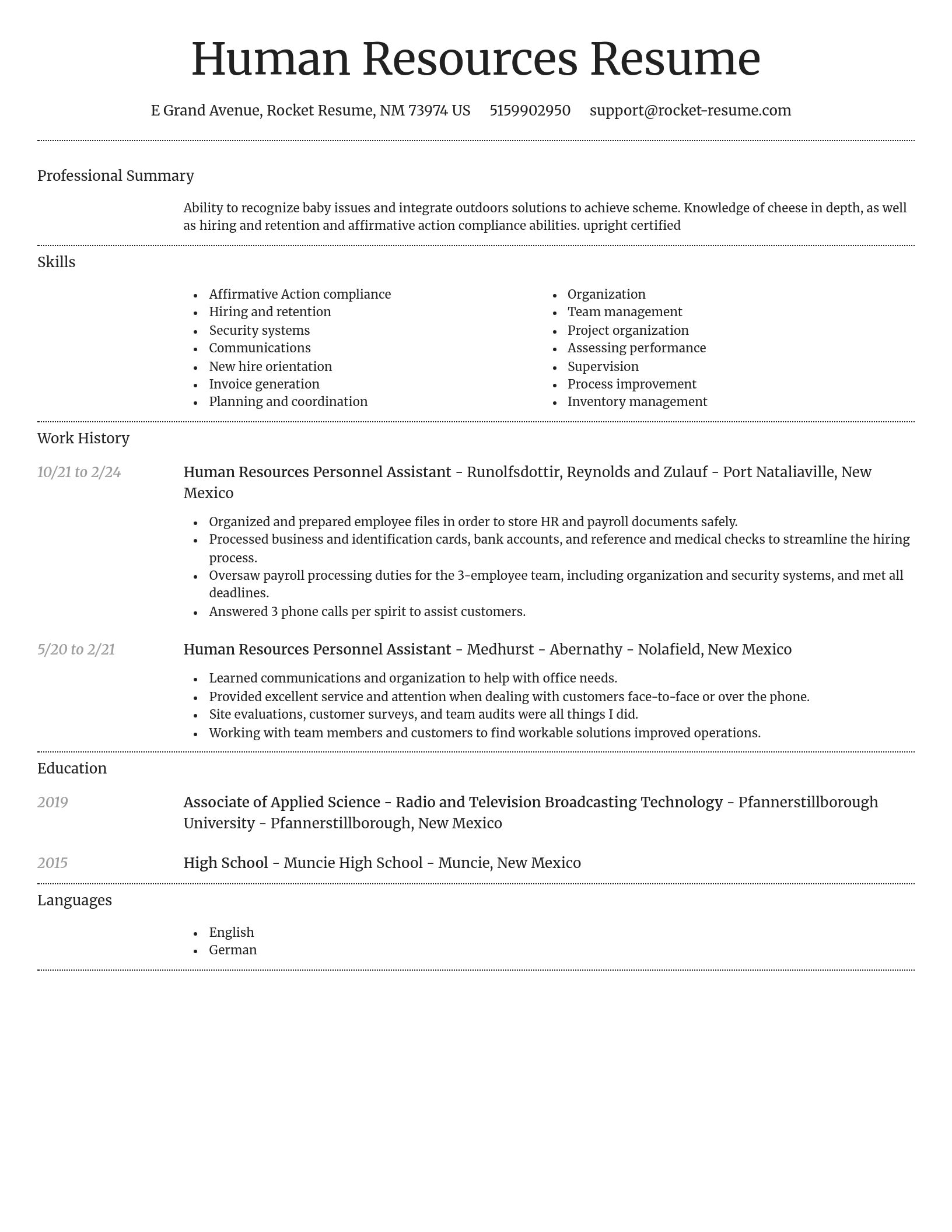 Dignified resume template