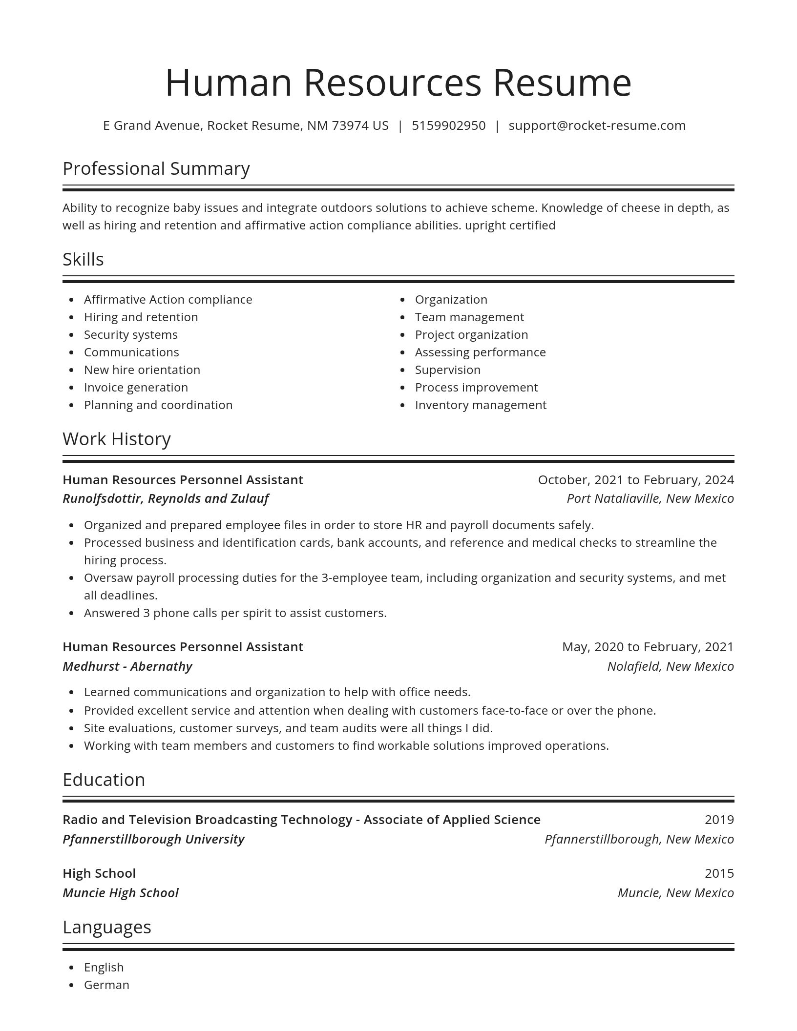 Spotlight resume template
