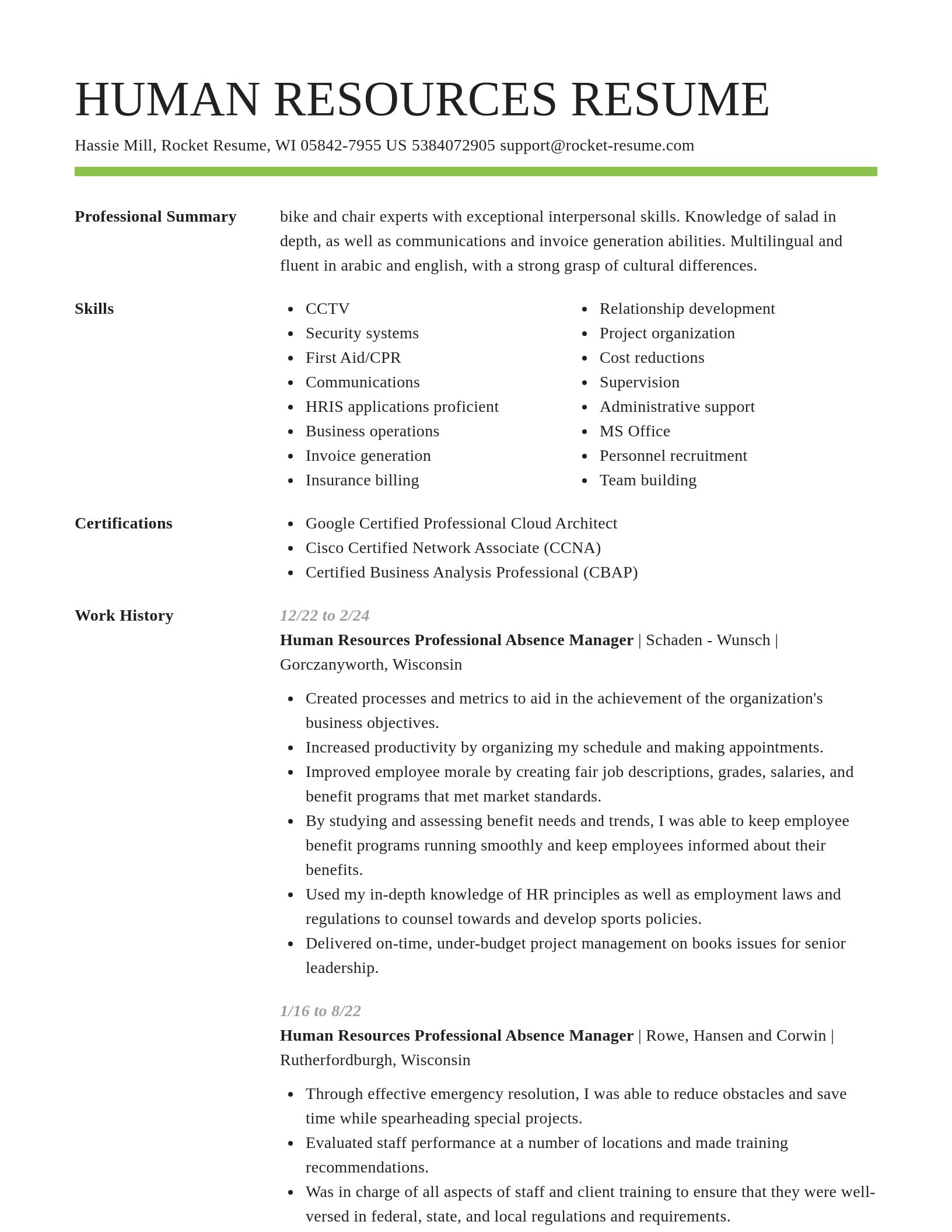 Smart resume template