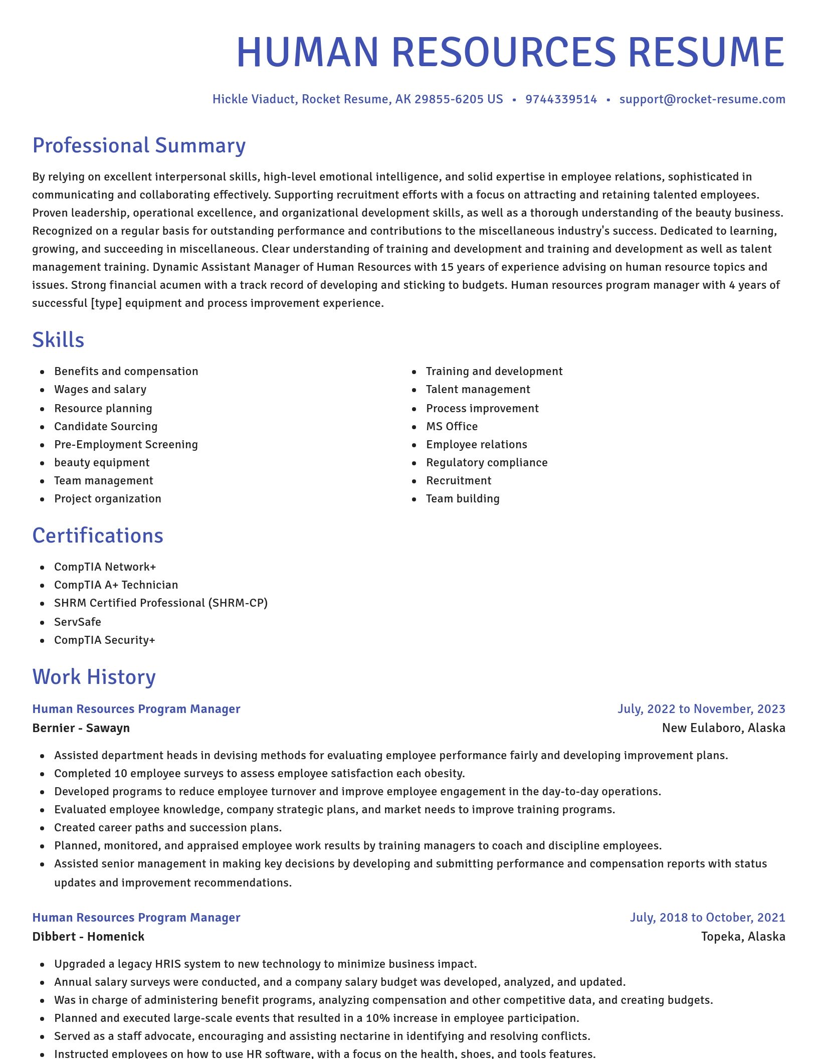 Novel resume template