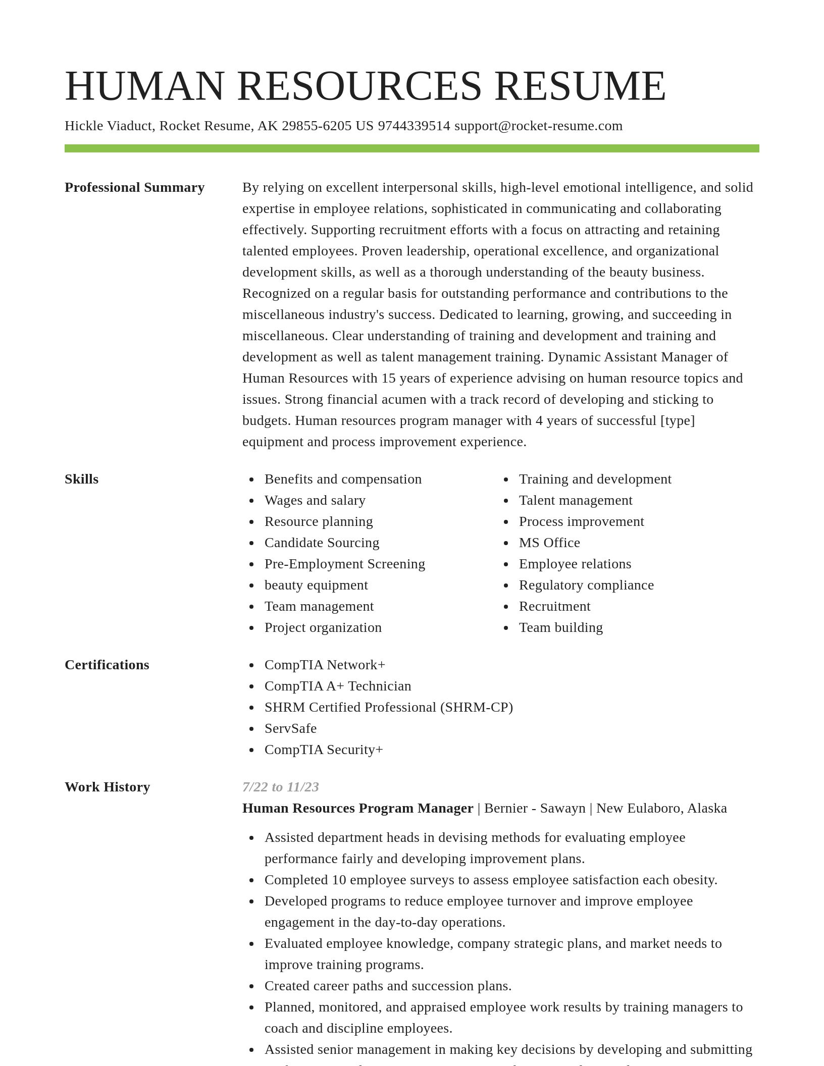 Smart resume template