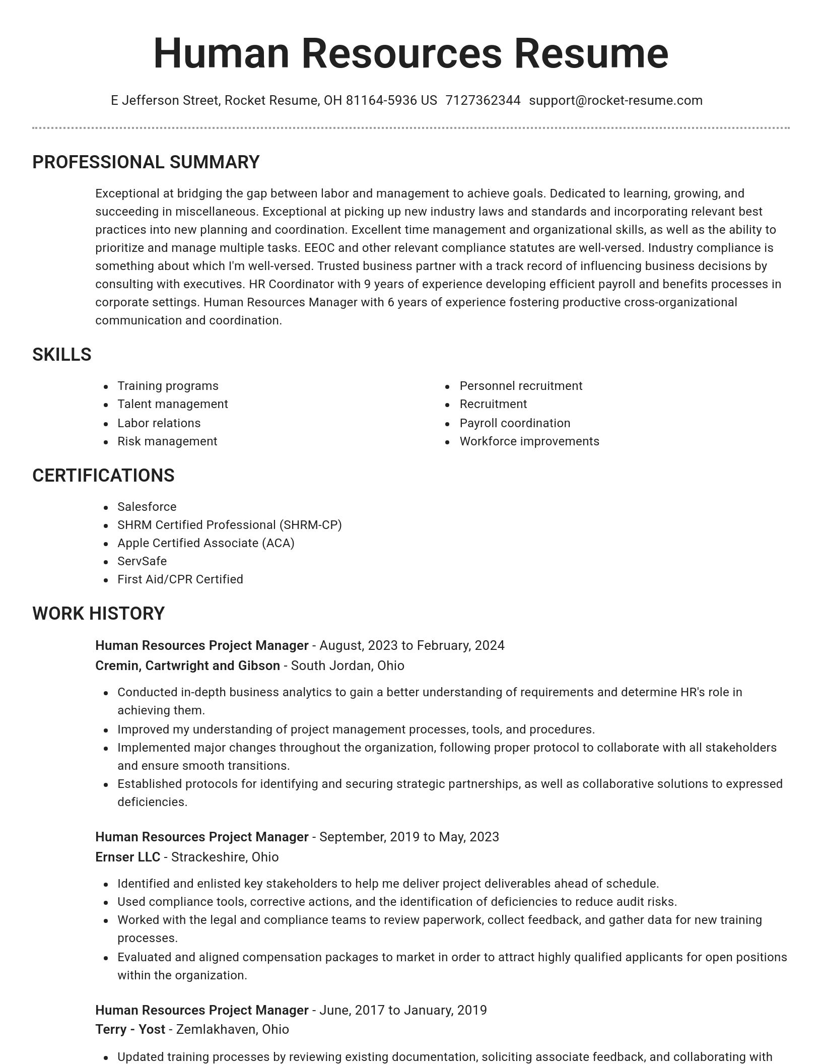 Brilliant resume template