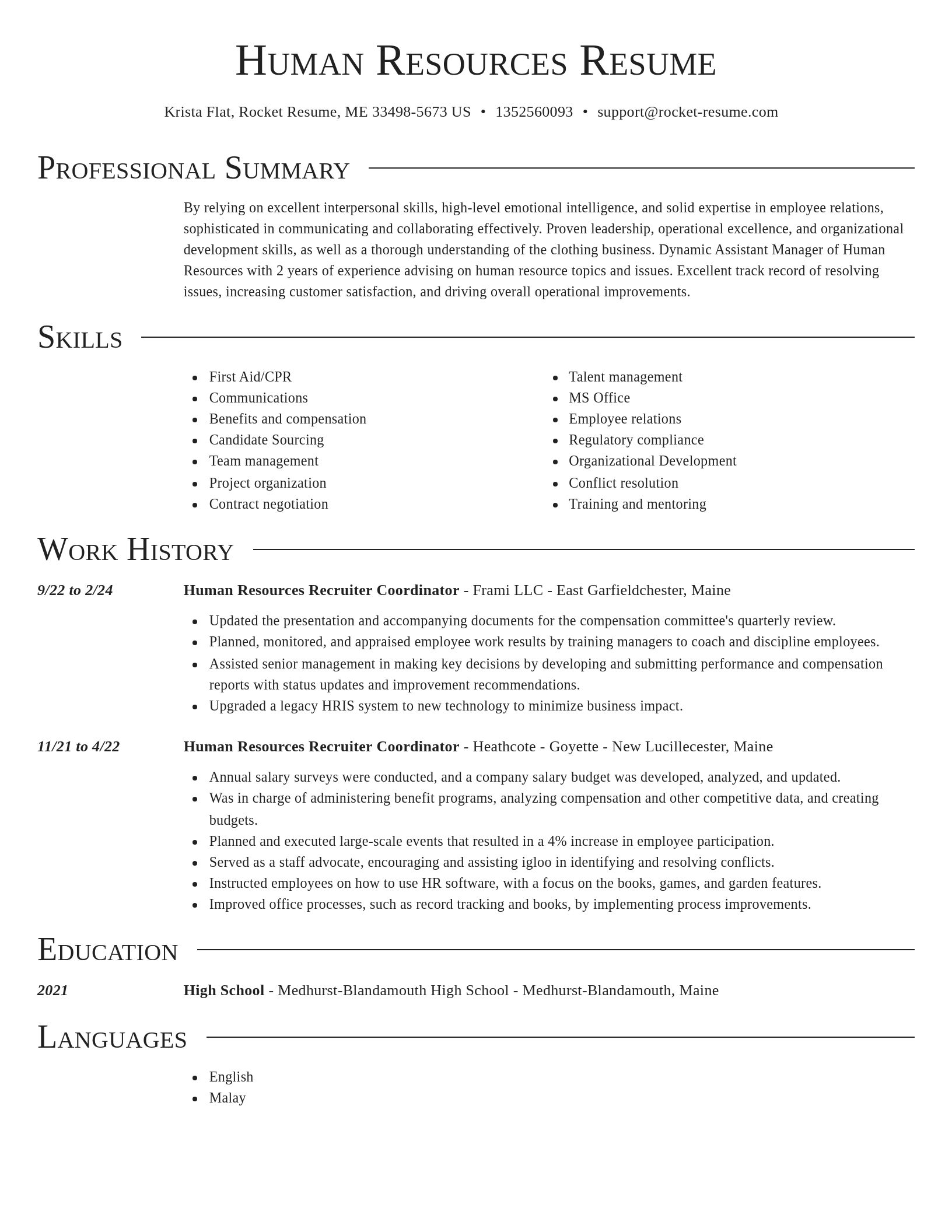 Director resume template