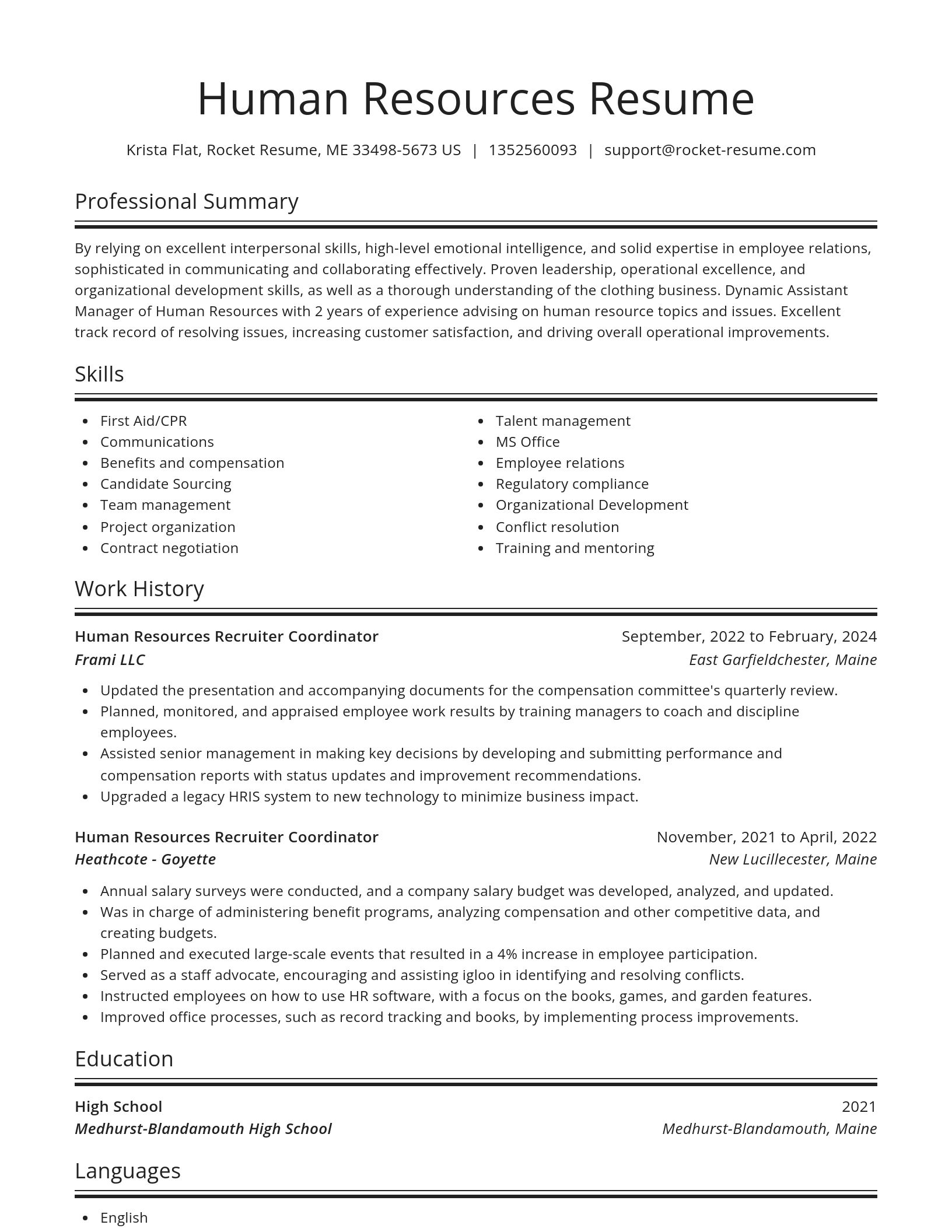 Spotlight resume template