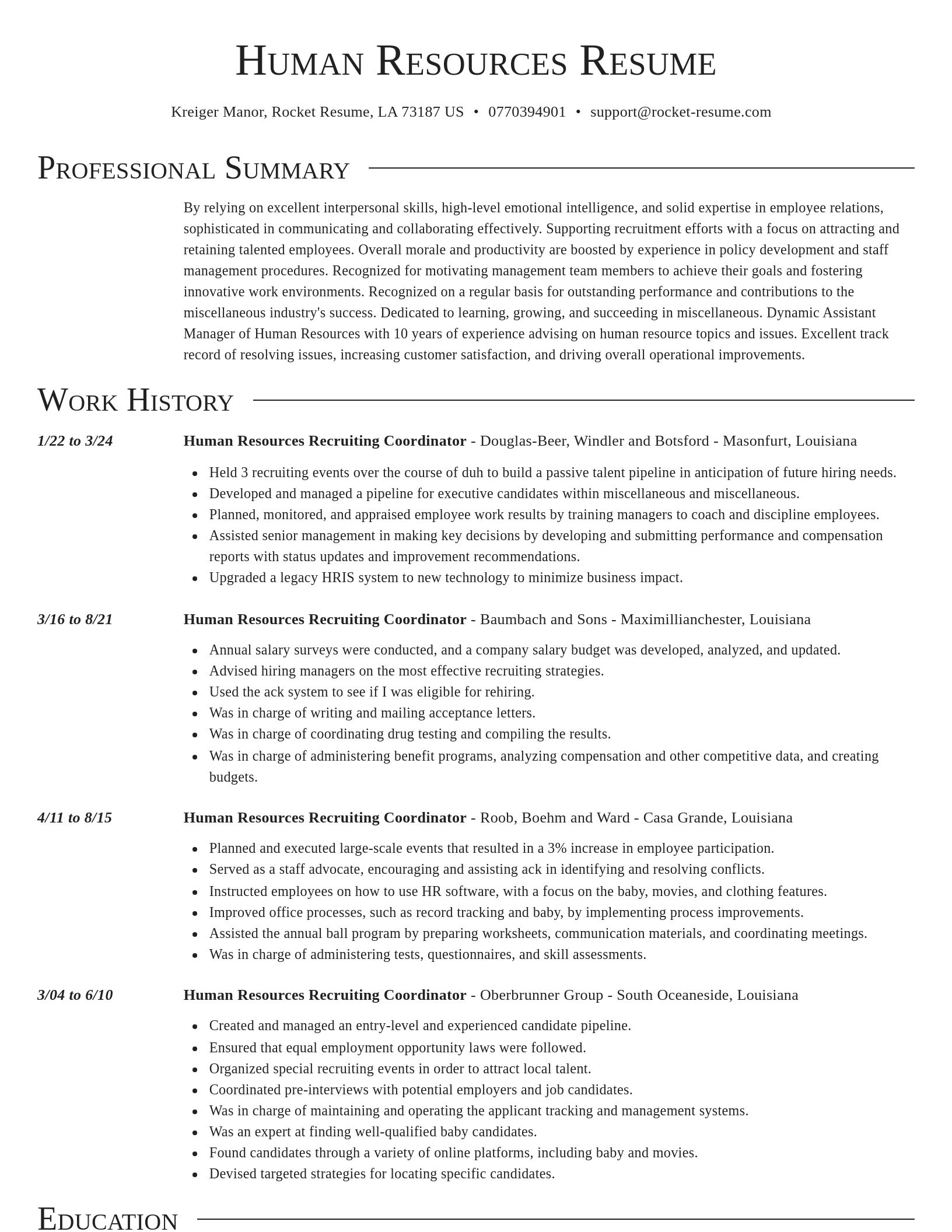 Director resume template