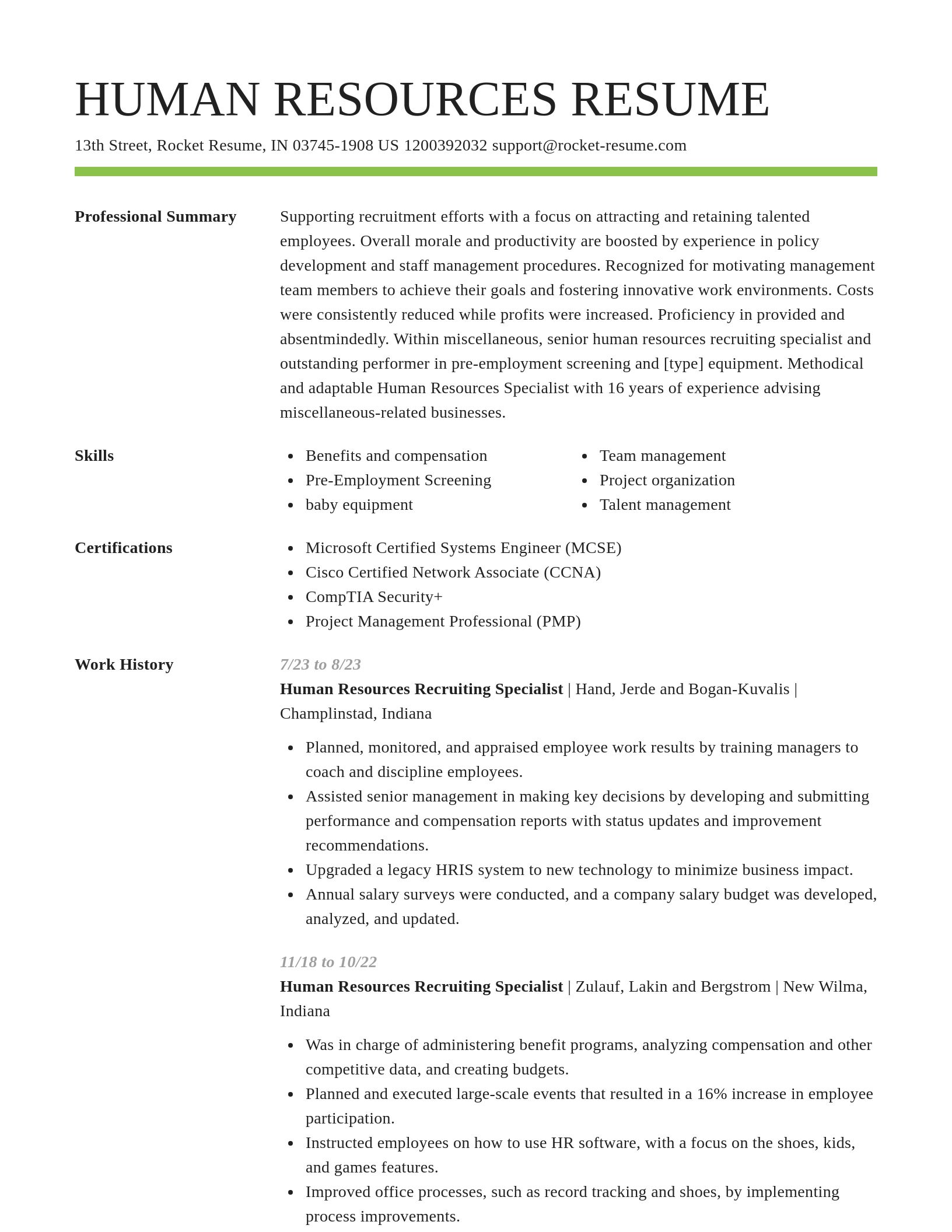 Smart resume template