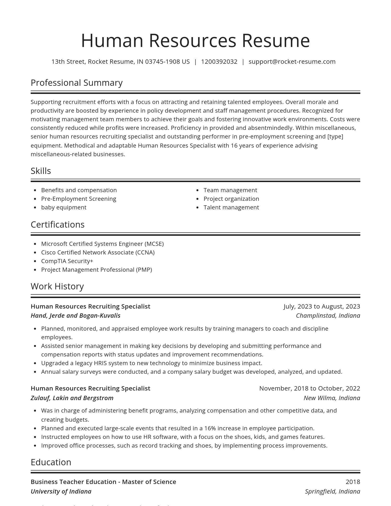 Spotlight resume template