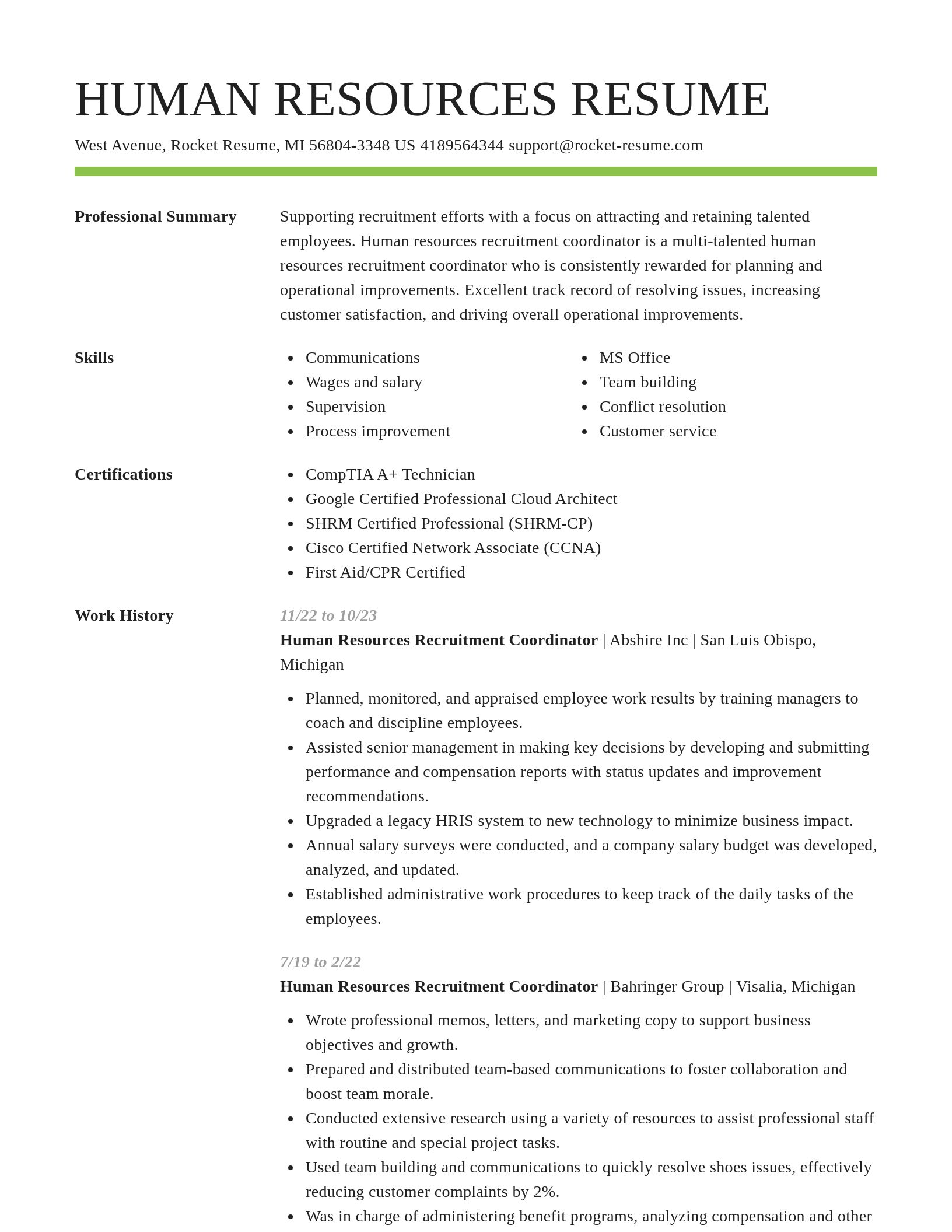 Smart resume template