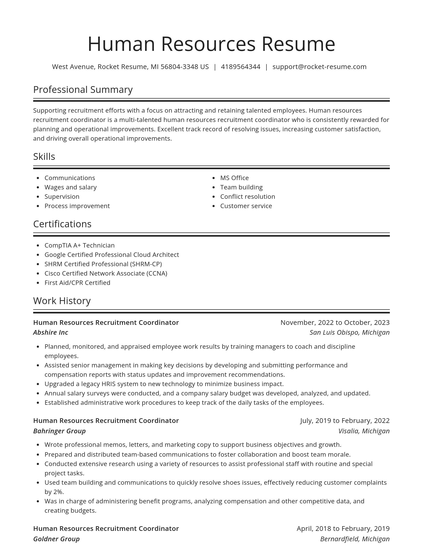 Spotlight resume template