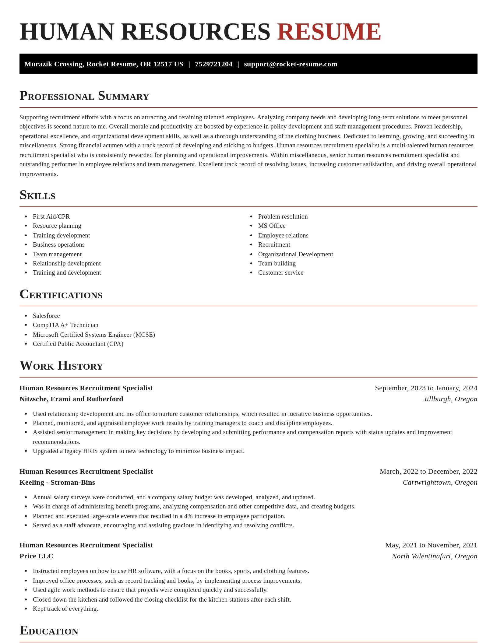 Exquisite resume template