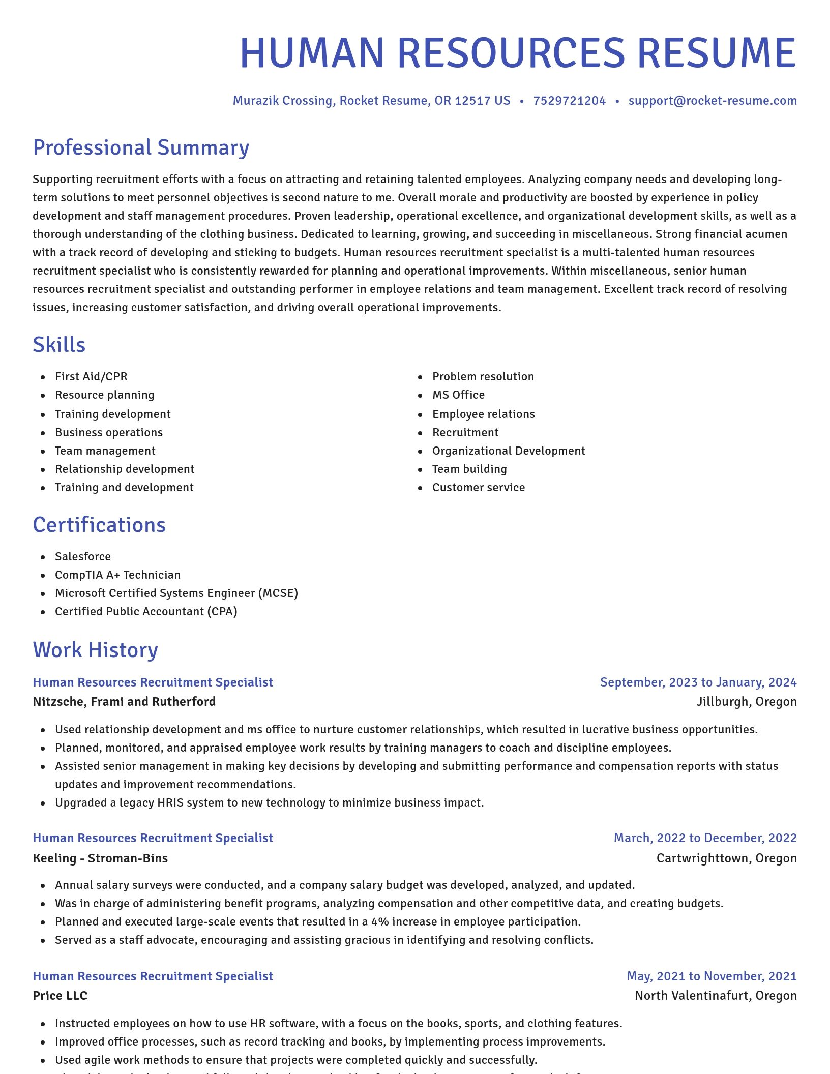 Novel resume template