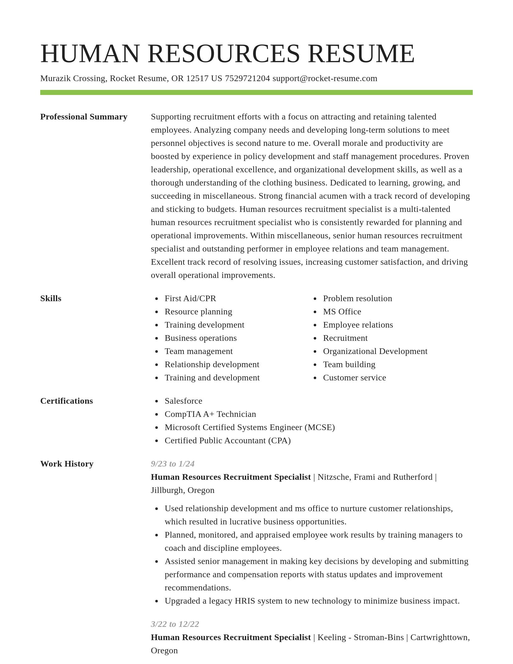 Smart resume template