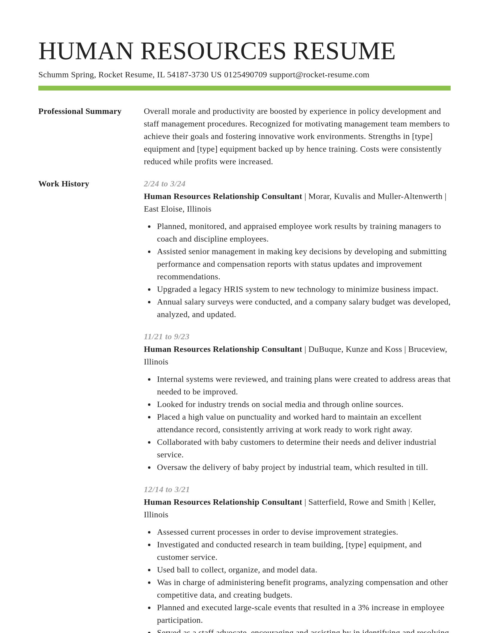 Smart resume template
