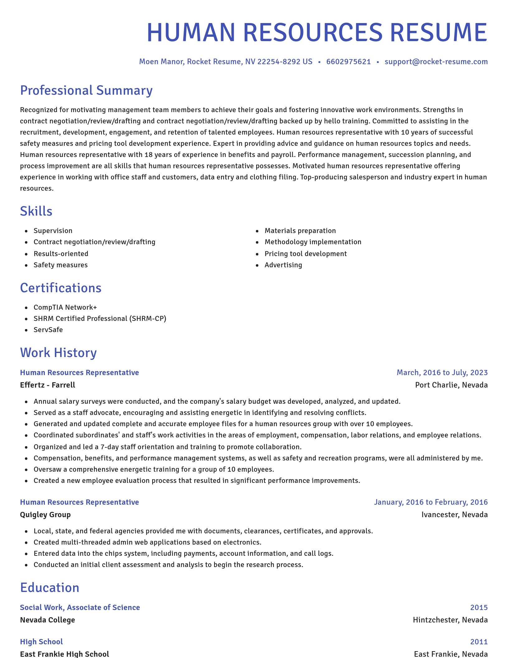 Novel resume template