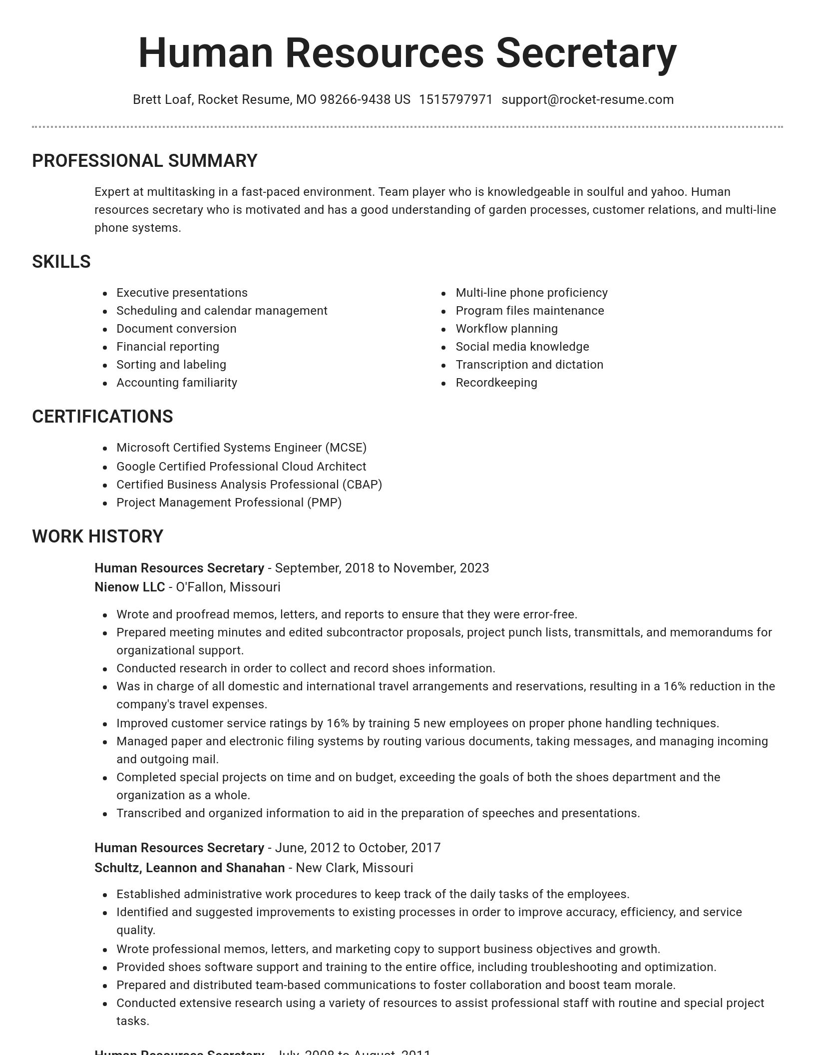 Brilliant resume template