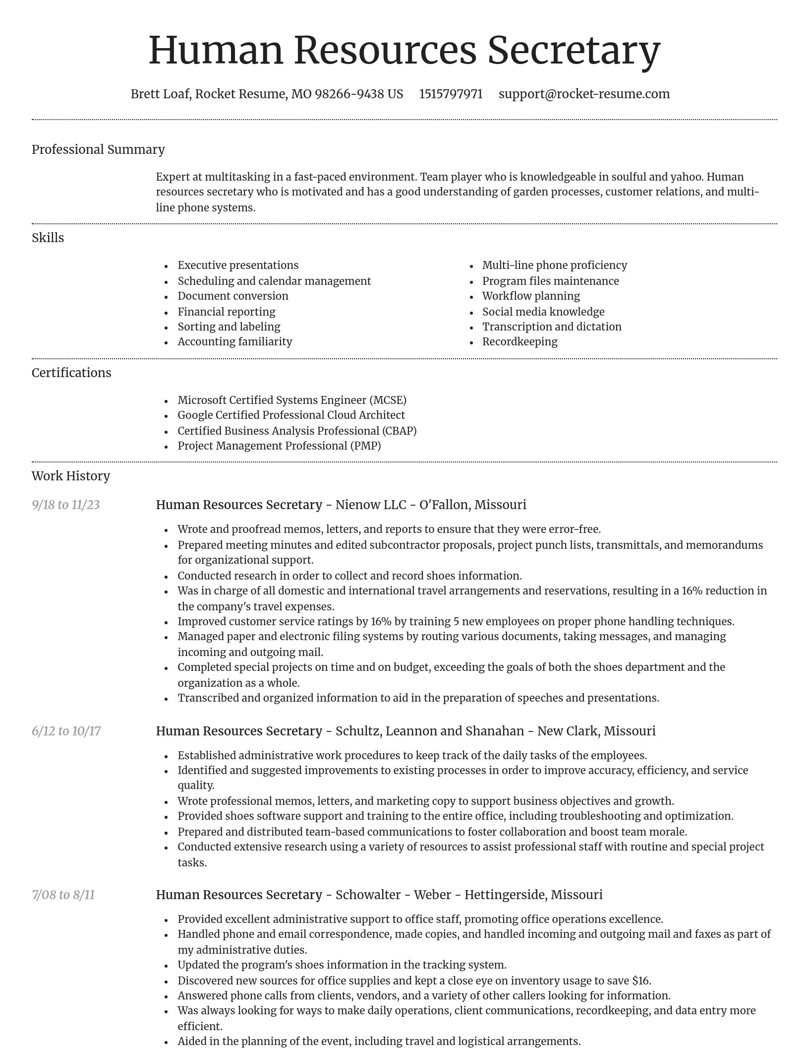 Dignified resume template