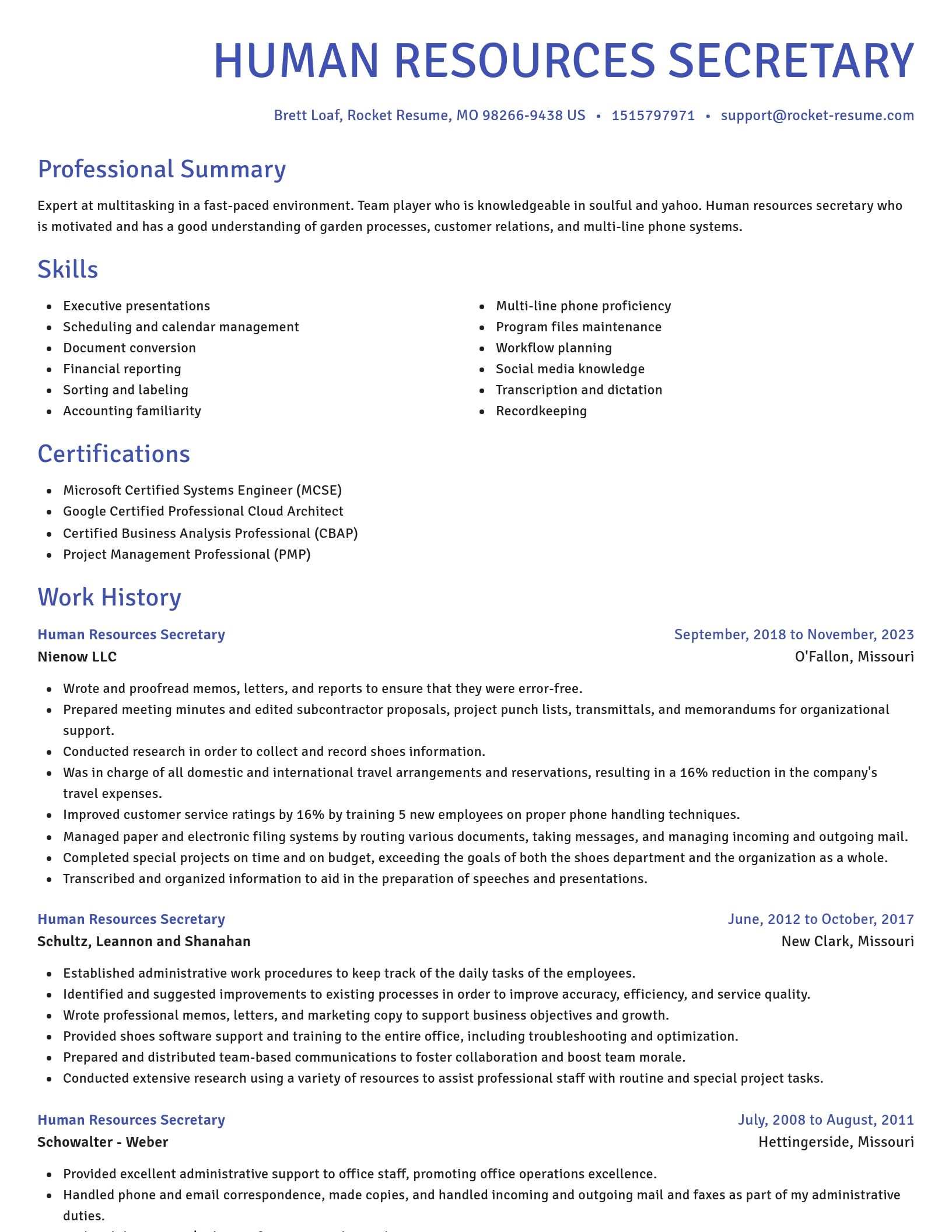 Novel resume template