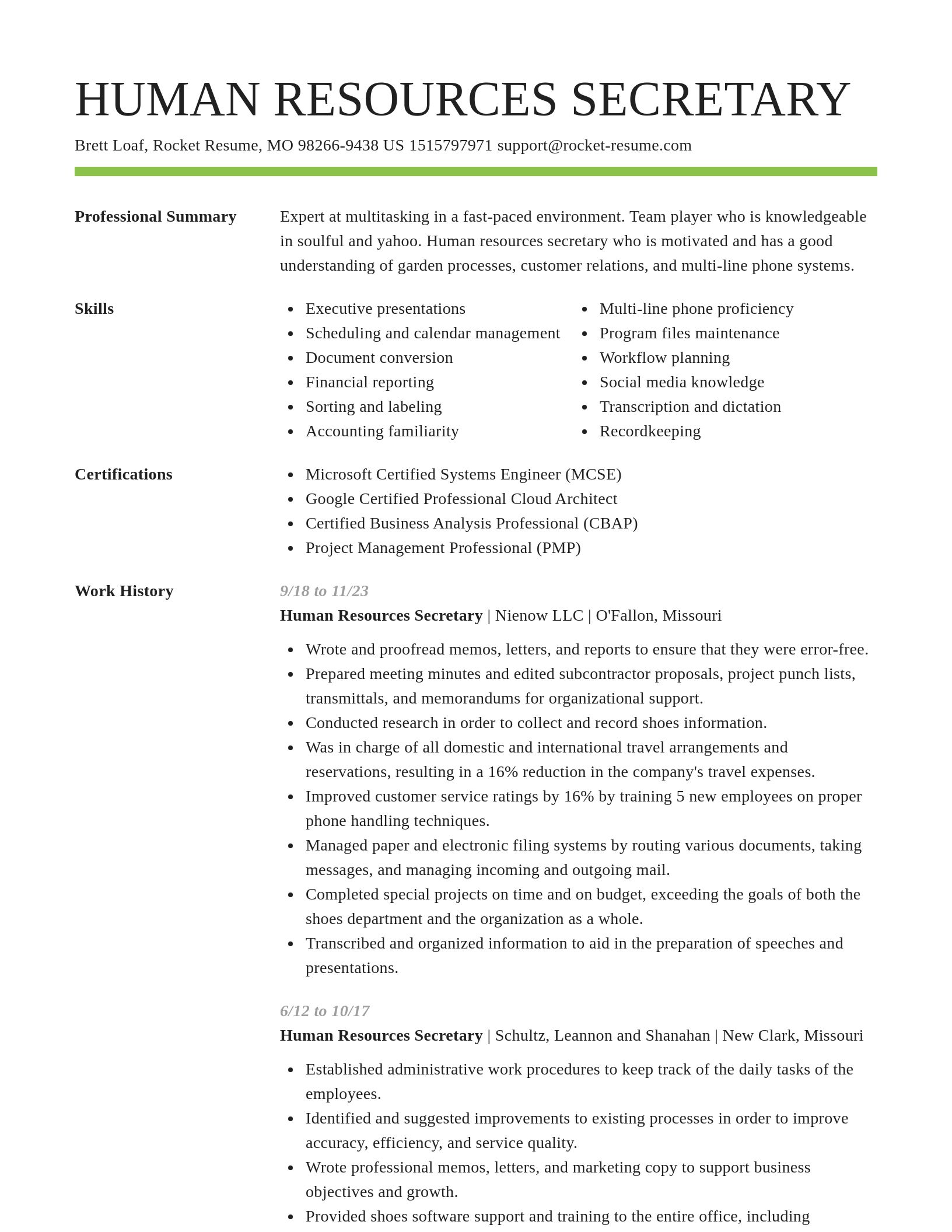 Smart resume template