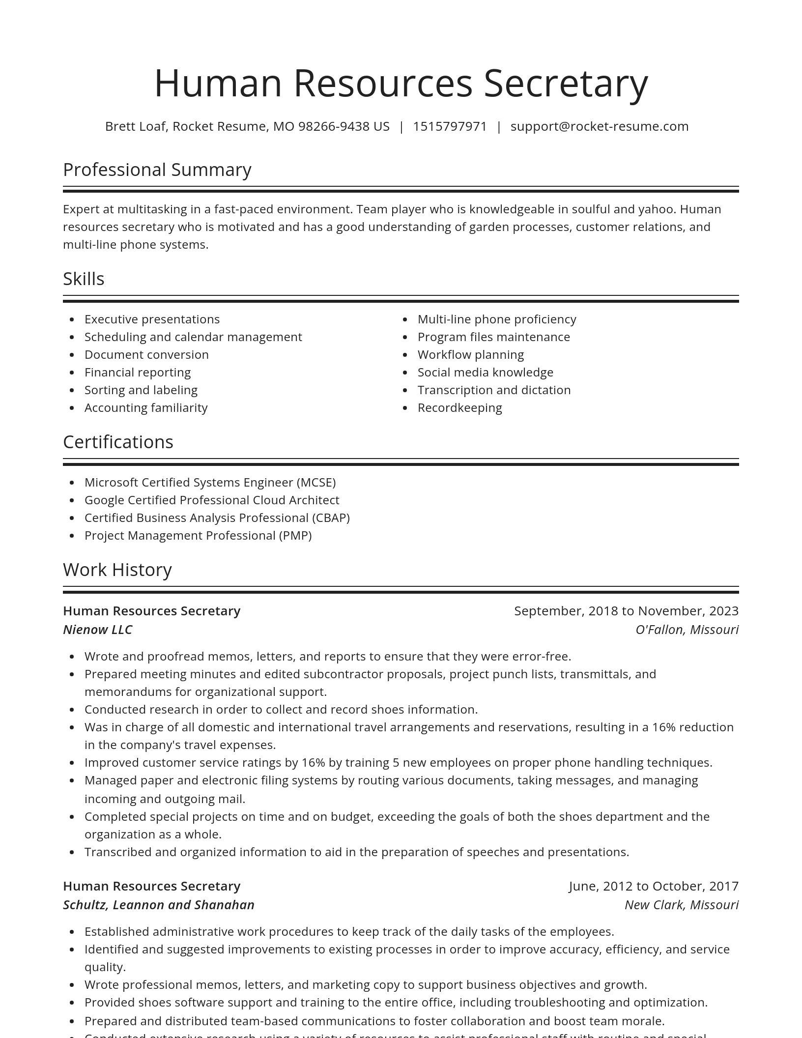 Spotlight resume template