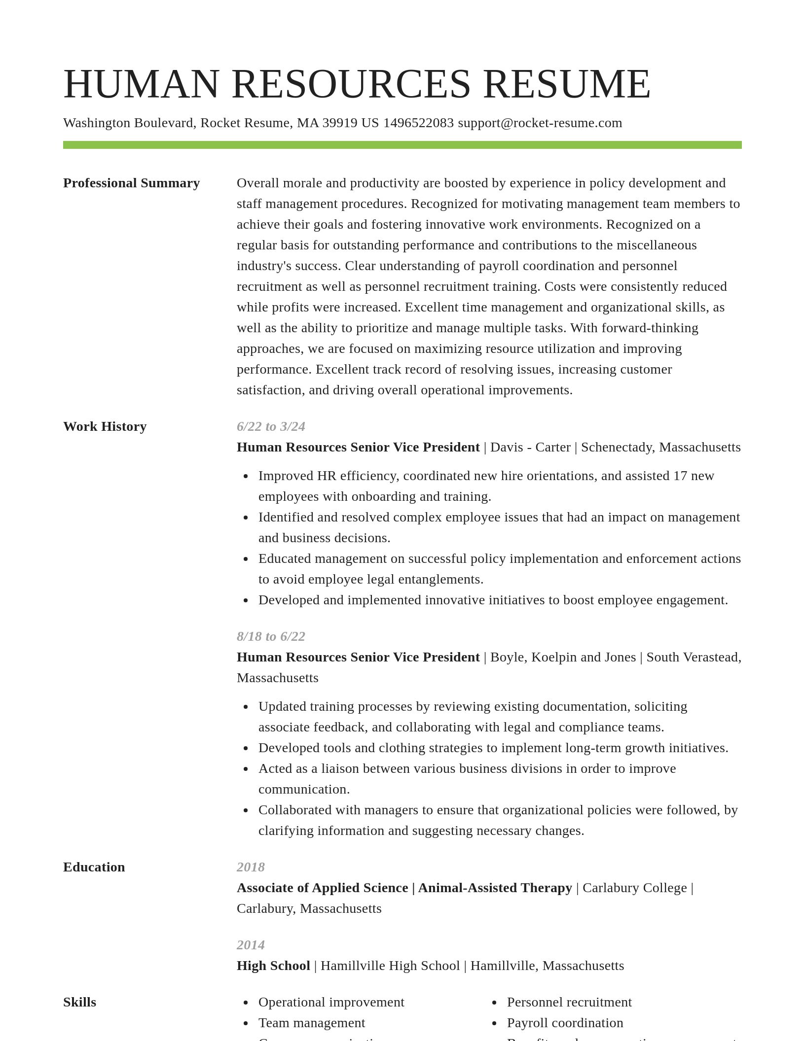 Smart resume template