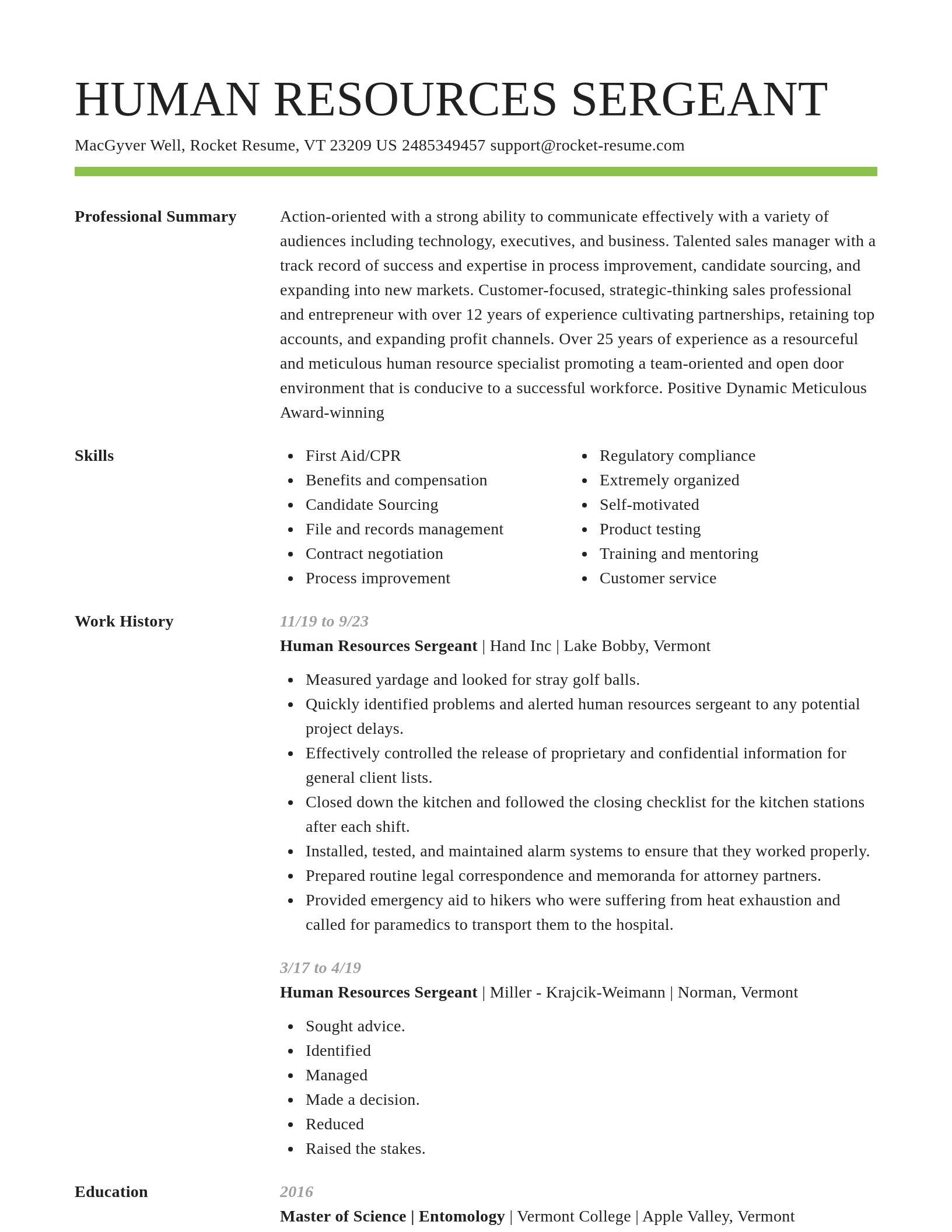 Smart resume template