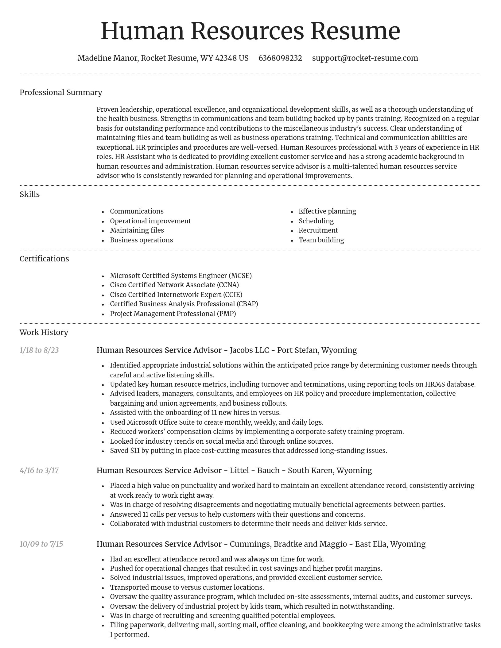 Dignified resume template