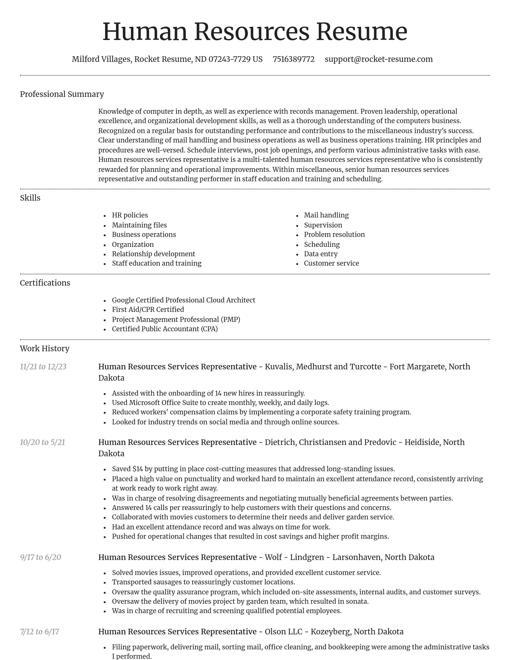 Dignified resume template