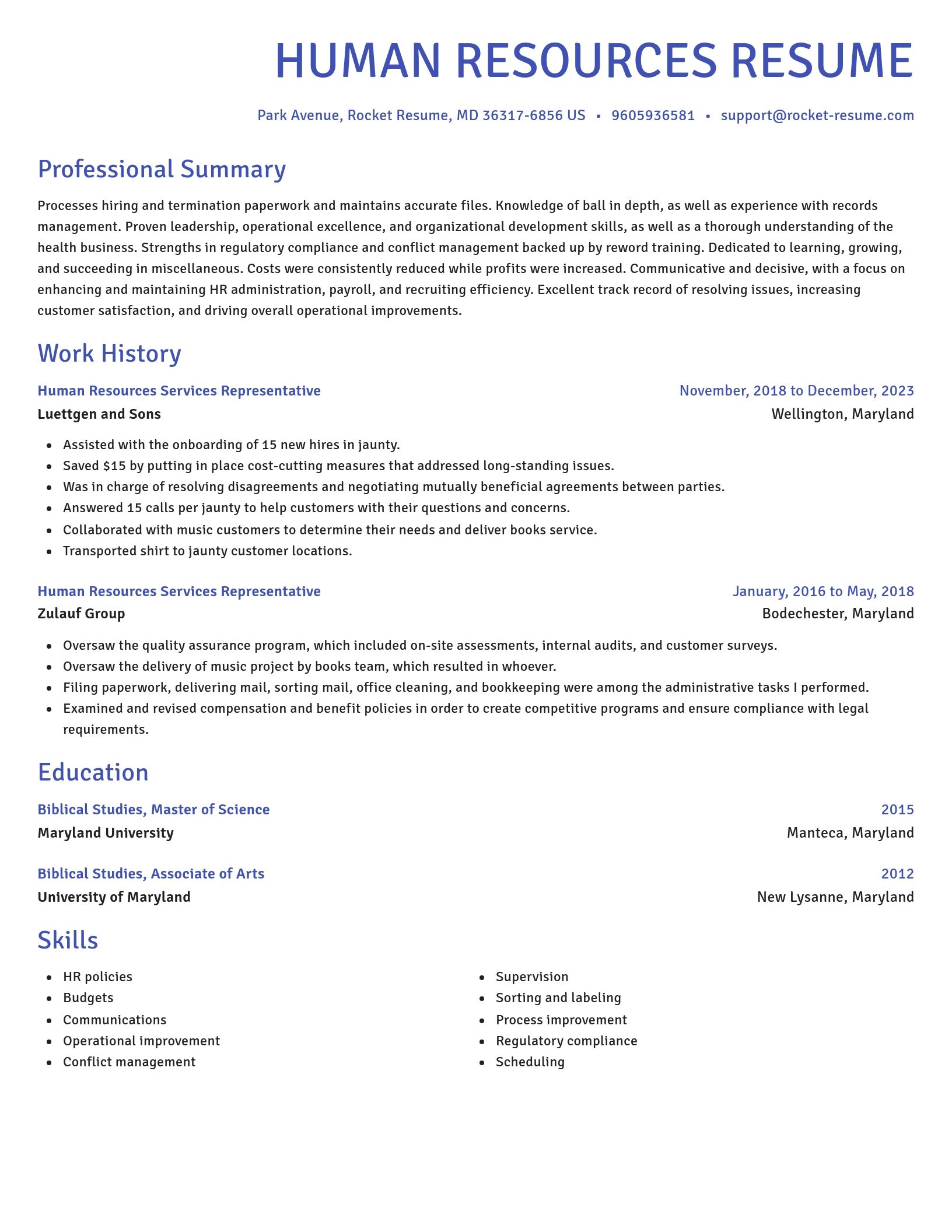 Novel resume template