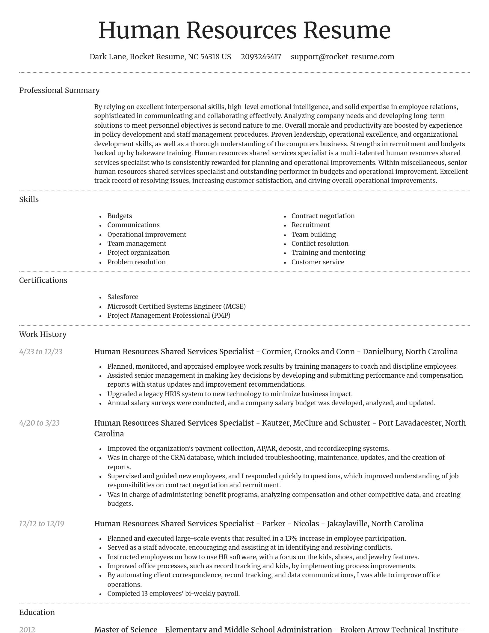 Dignified resume template