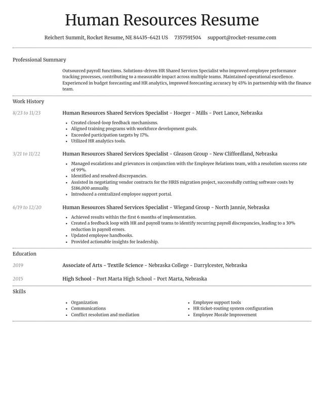 Dignified resume template