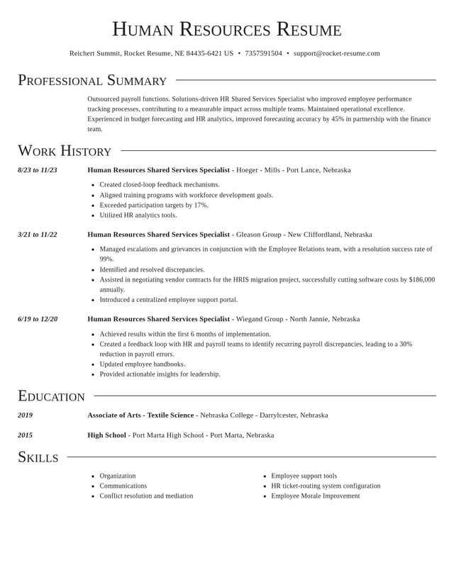 Director resume template