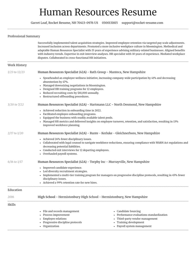 Dignified resume template