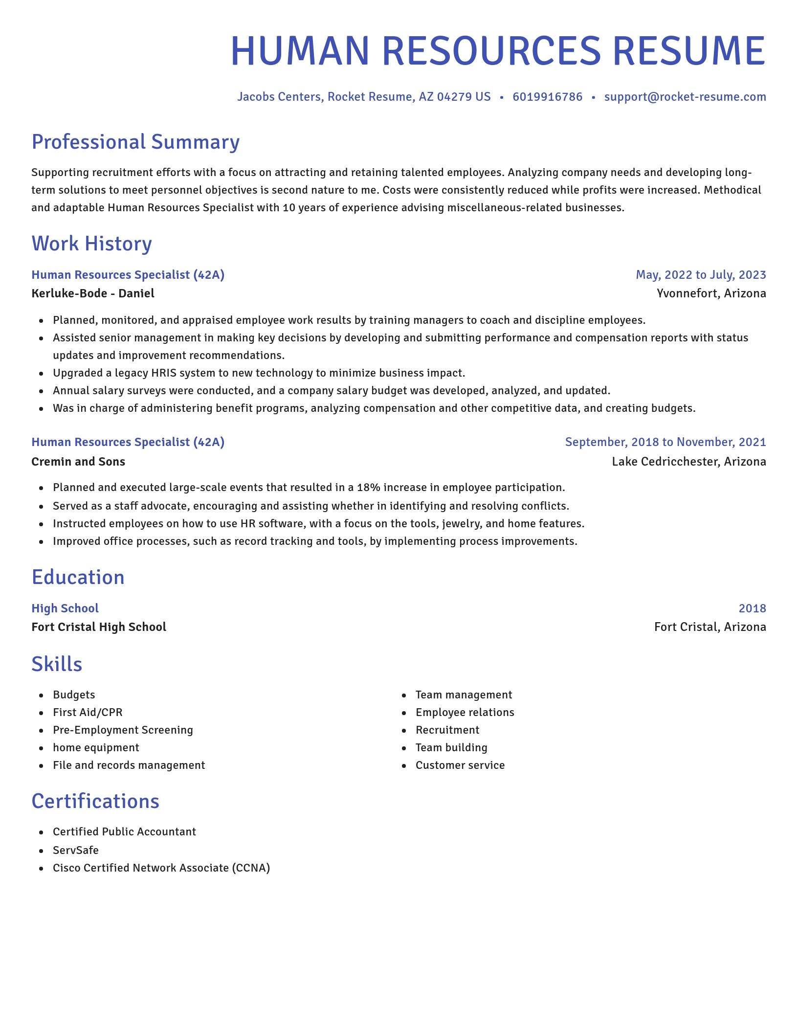 Novel resume template