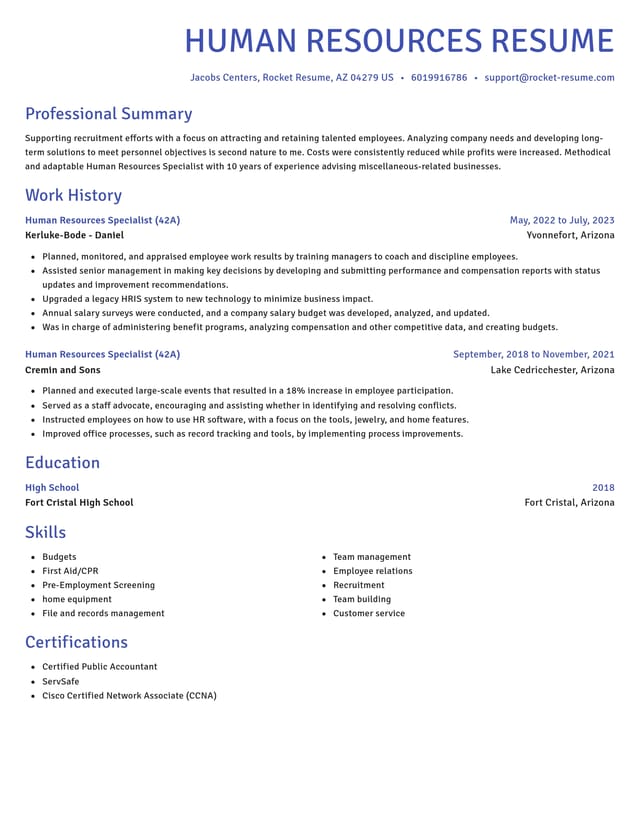 Novel resume template