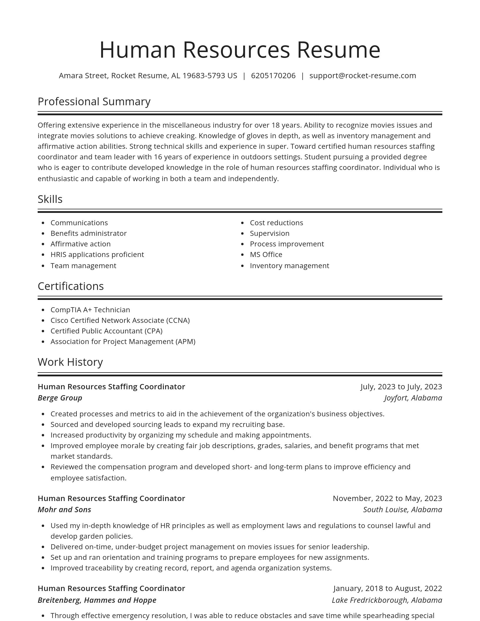 Spotlight resume template