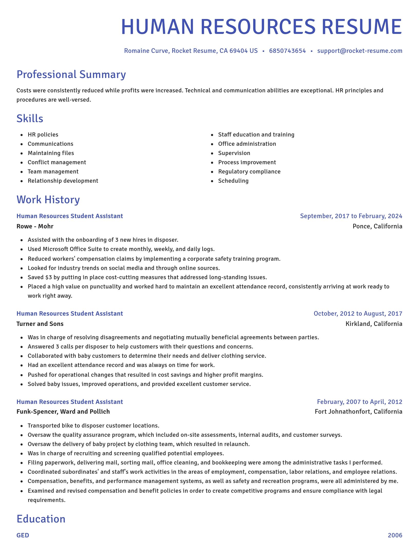 Novel resume template