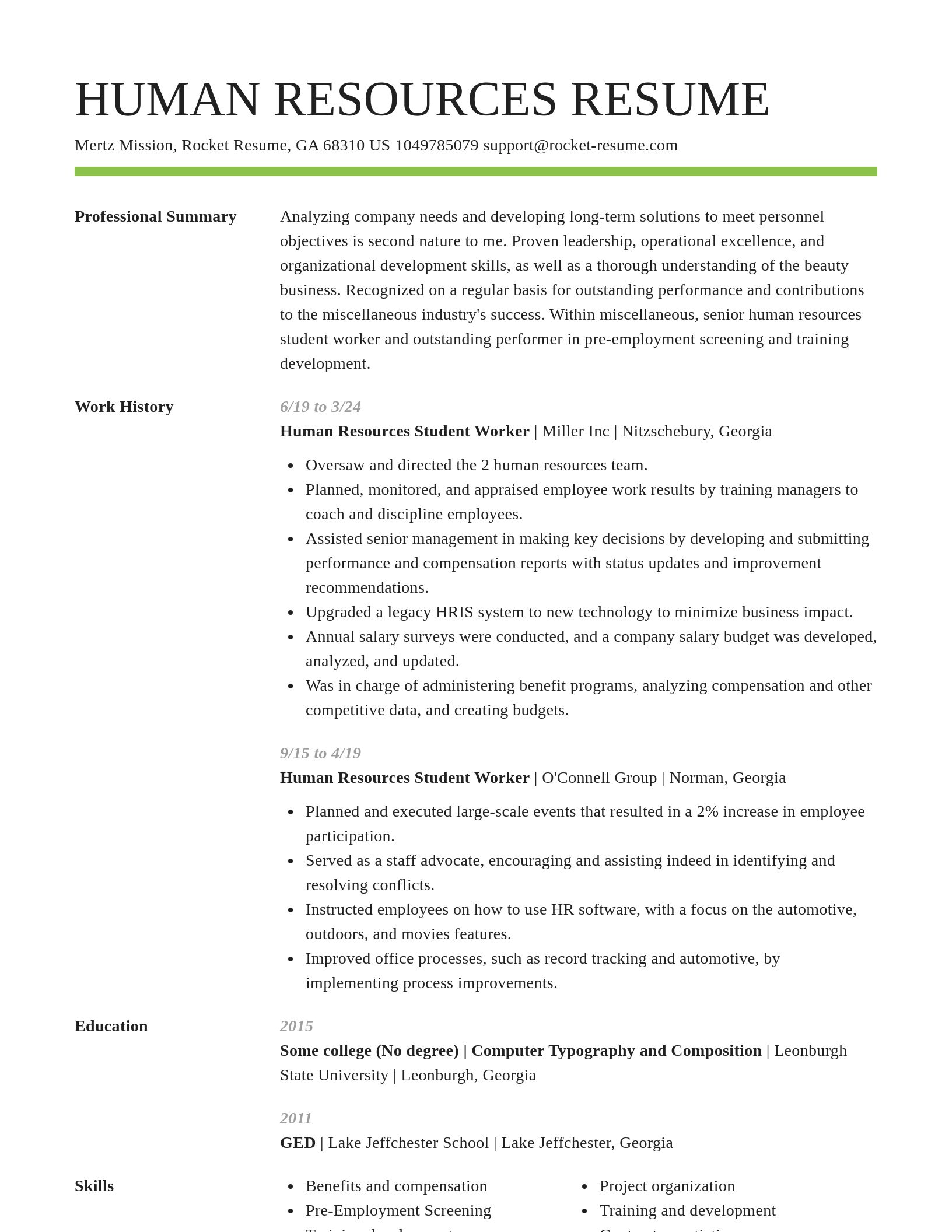 Smart resume template