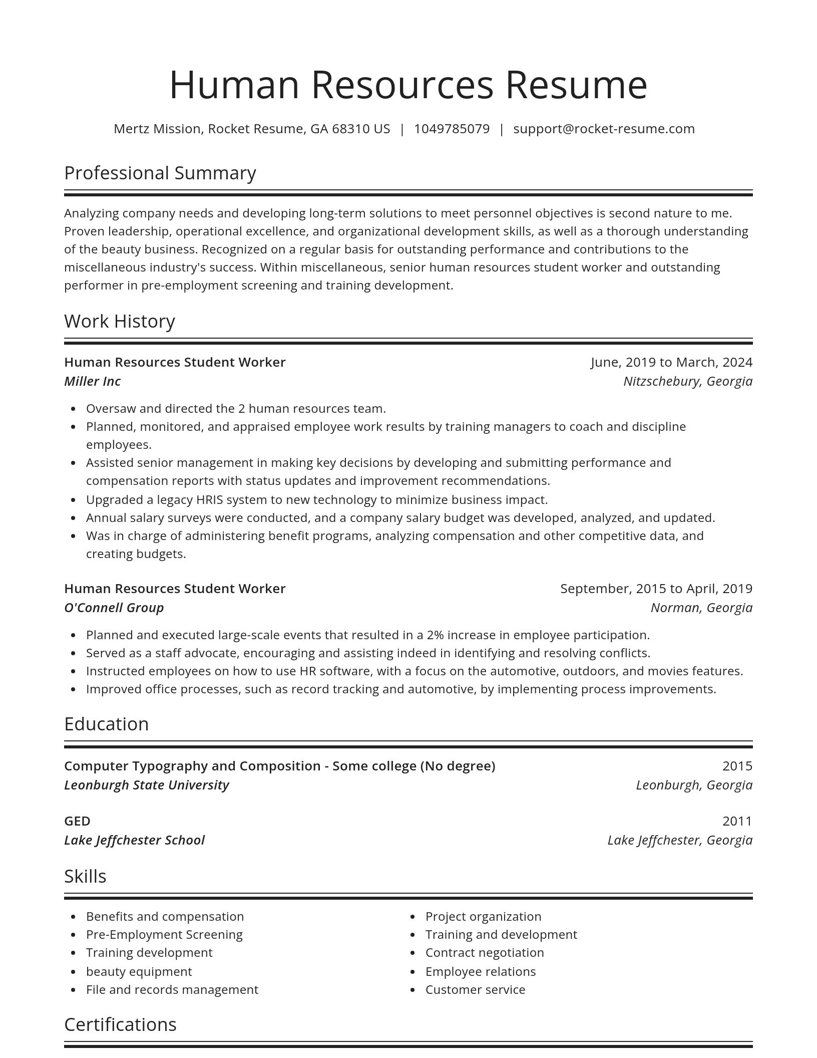 Spotlight resume template