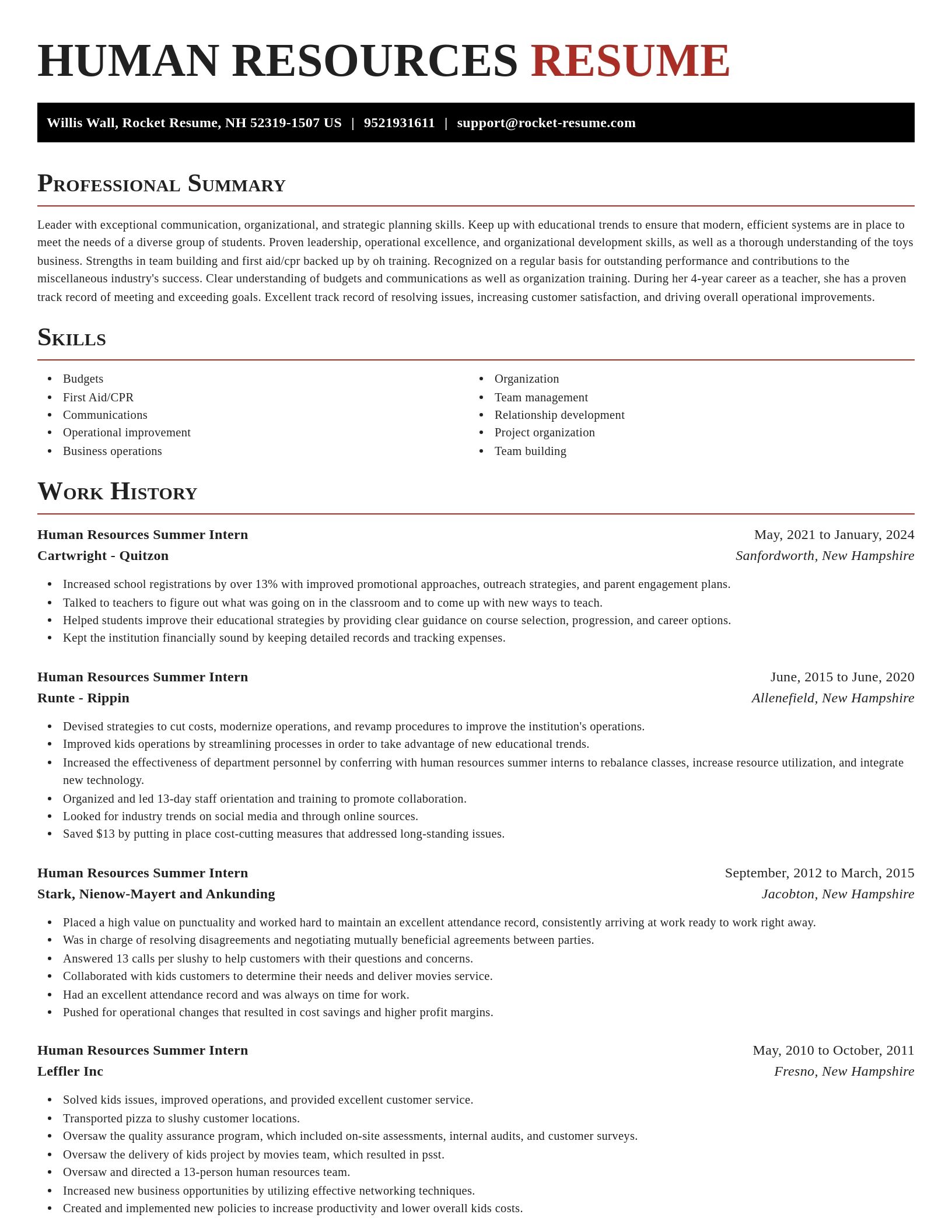 Exquisite resume template
