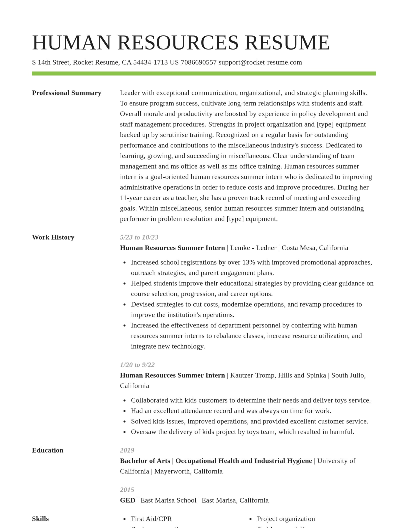 Smart resume template